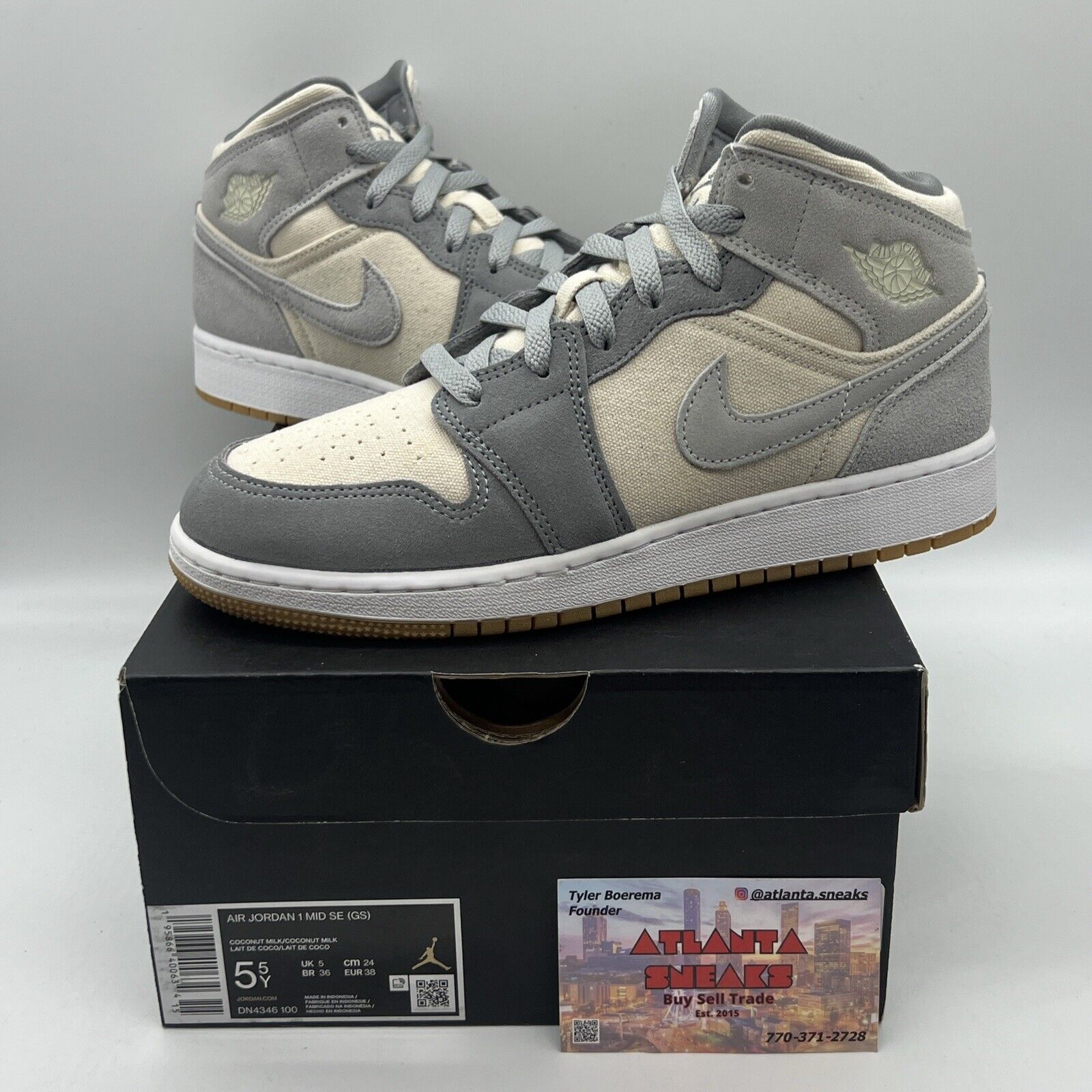 Size 7 - Jordan 1 Mid SE Coconut Milk Particle Gray