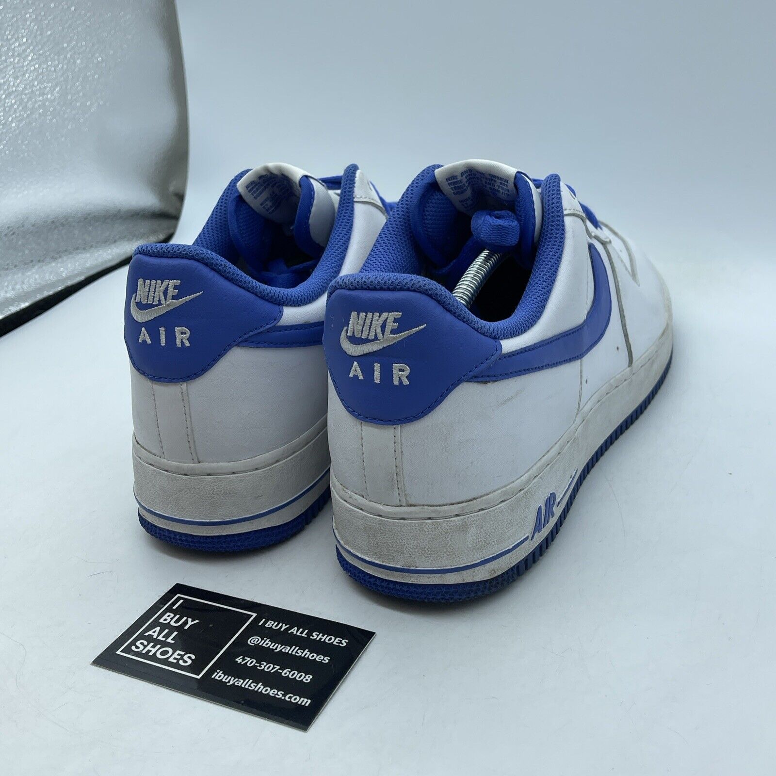 Size 12 - Nike Air Force 1 '07 White Medium Blue White Leather (DH7561-104)