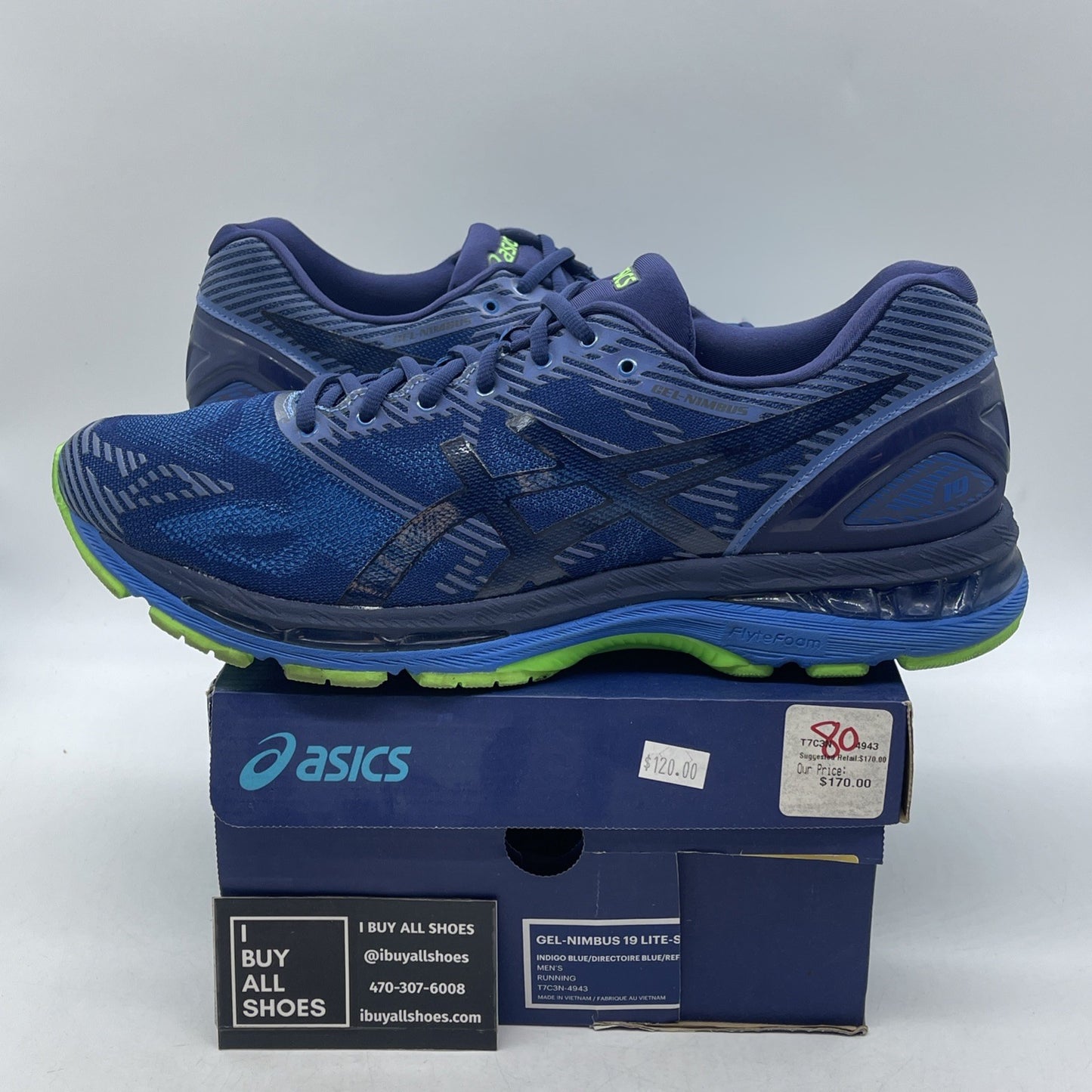 Size 11.5 - Asics Gel Nimbus 19 Indigo Blue (T7C3N)