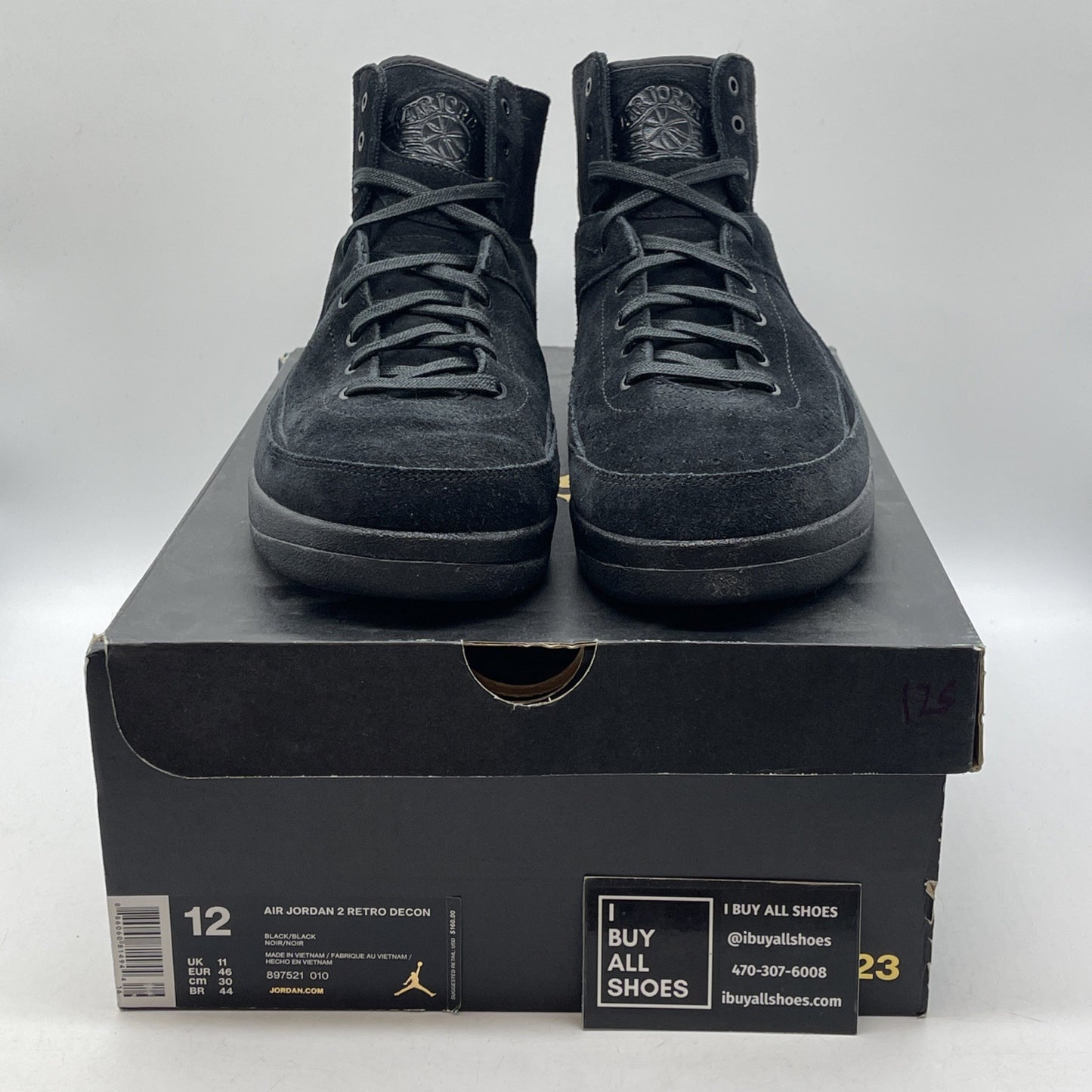 Size 12 - Air Jordan 2 Retro Deconstructed Triple Black Suede (897521-010)