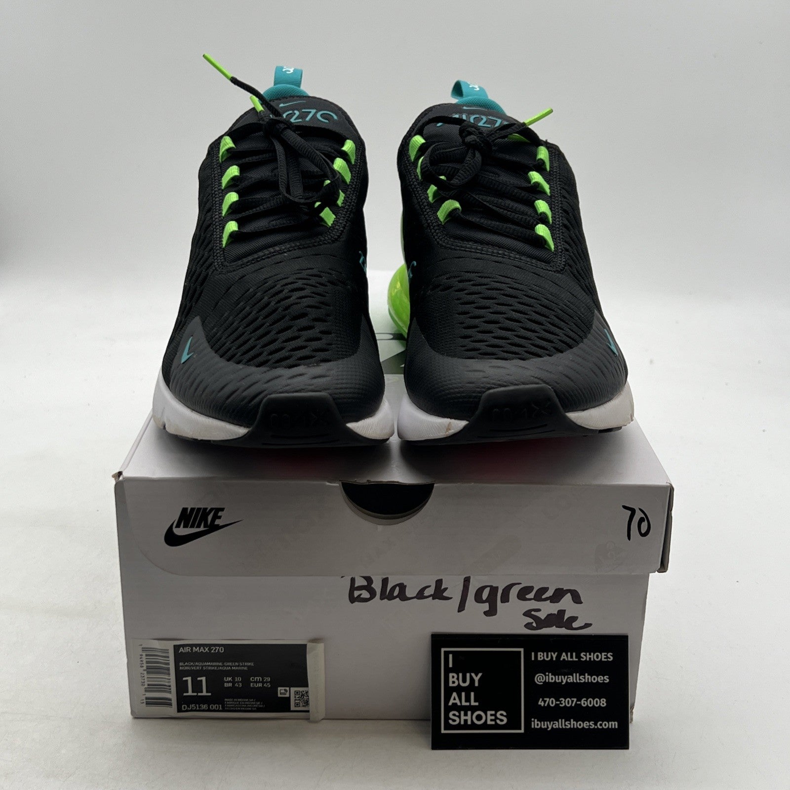 Size 11 - Nike Air Max 270 Black Green Strike (DJ5136-001)