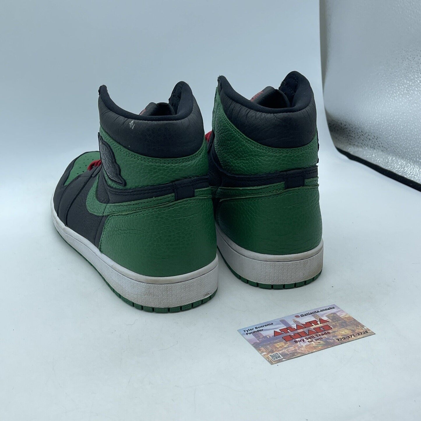 Size 12 - Jordan 1 Retro OG High Pine Green 2.0 Black Leather (555088-030)