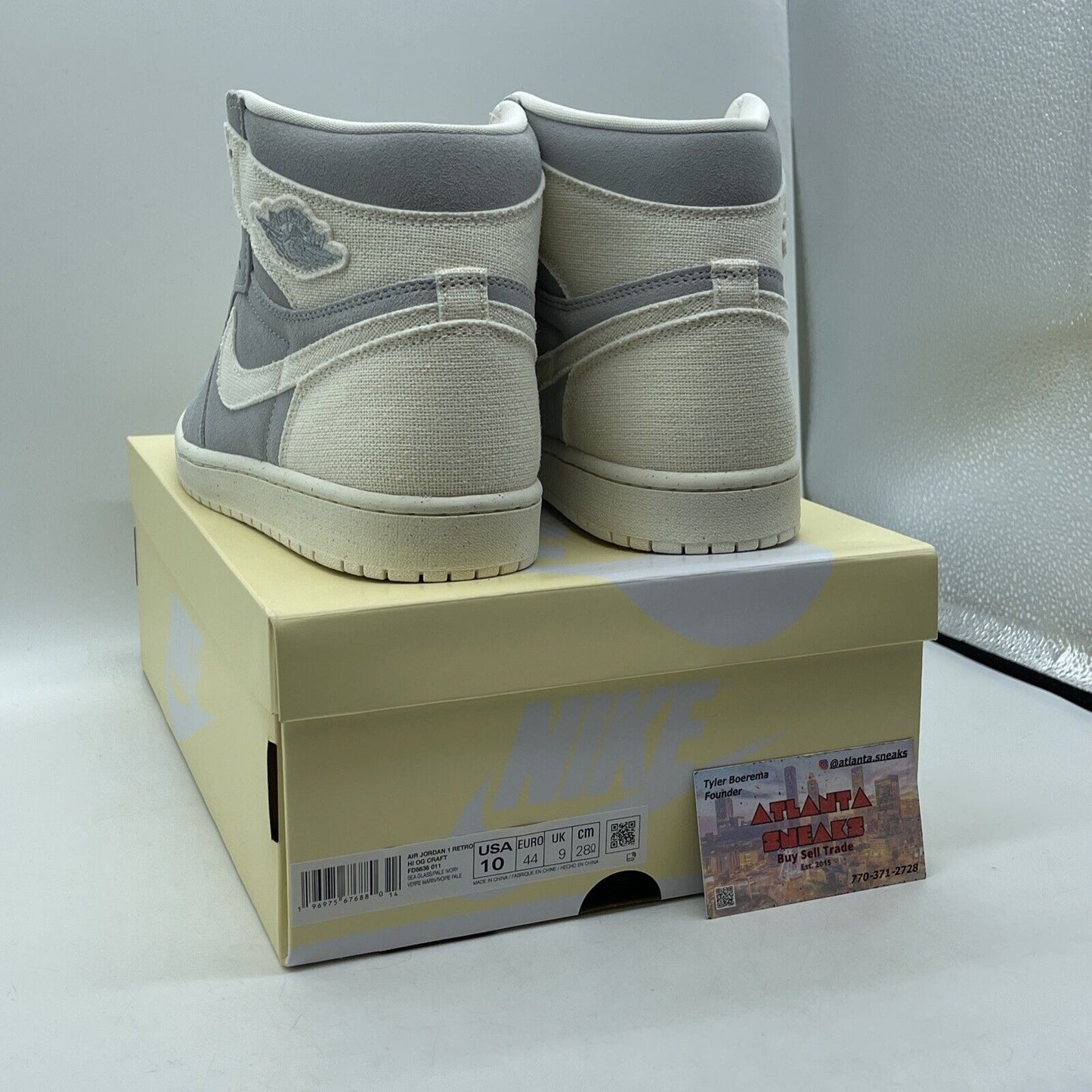 Size 10 - Air Jordan 1 Retro OG Craft High Ivory Grey Suede (FD8636-011)