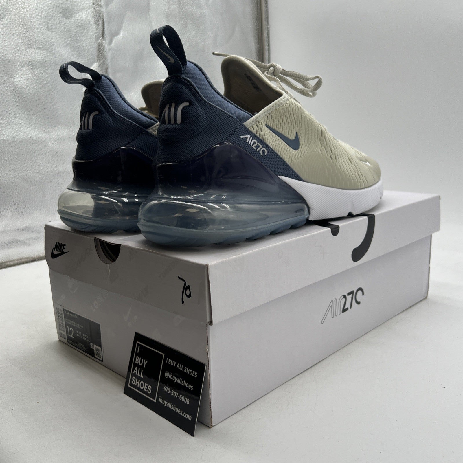 Size 12 - Nike Air Max 270 Light Bone Diffused Blue W (FQ8783-072)