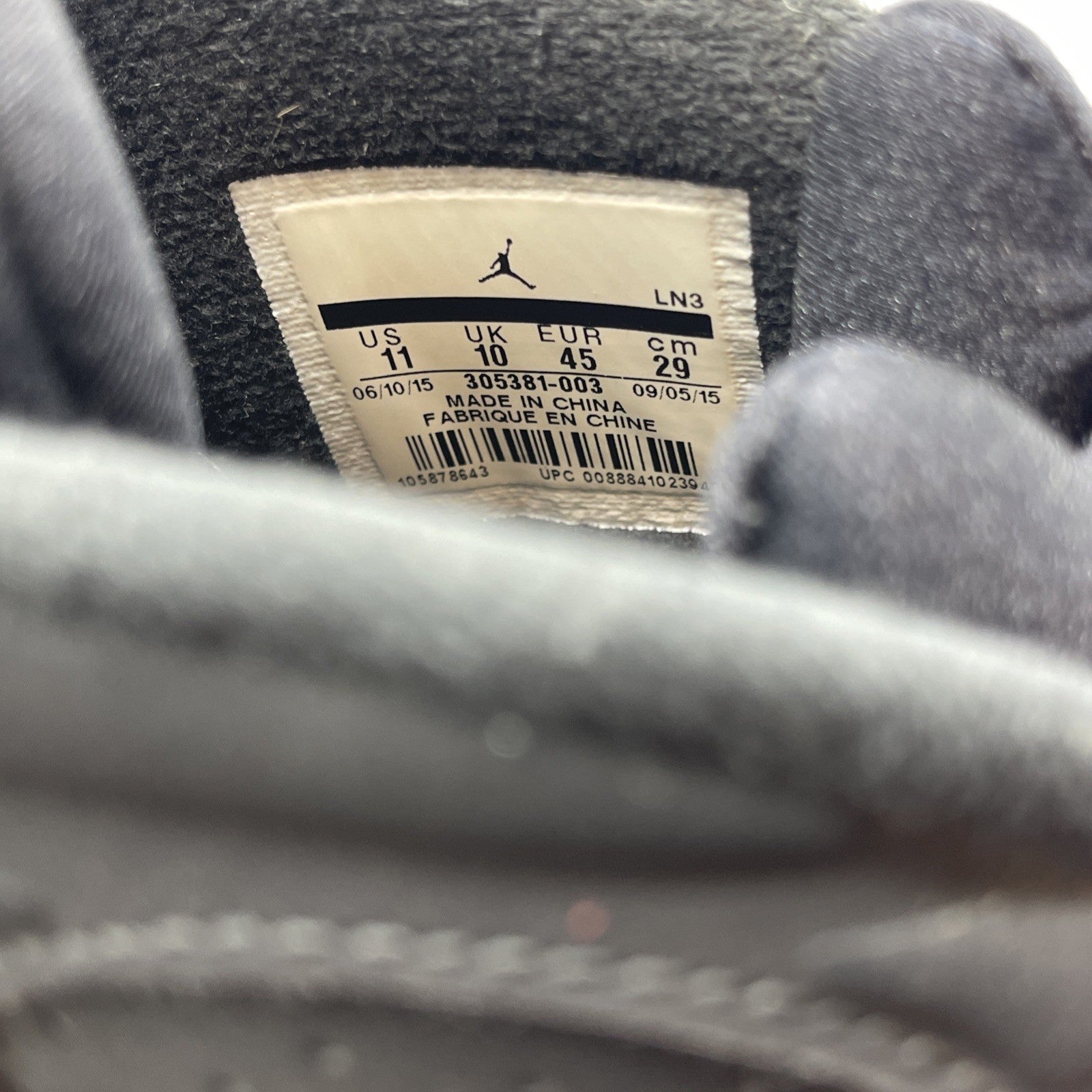 Size 11 - Air Jordan 8 Retro 2015 Chrome Black Grey Suede (305381-003)
