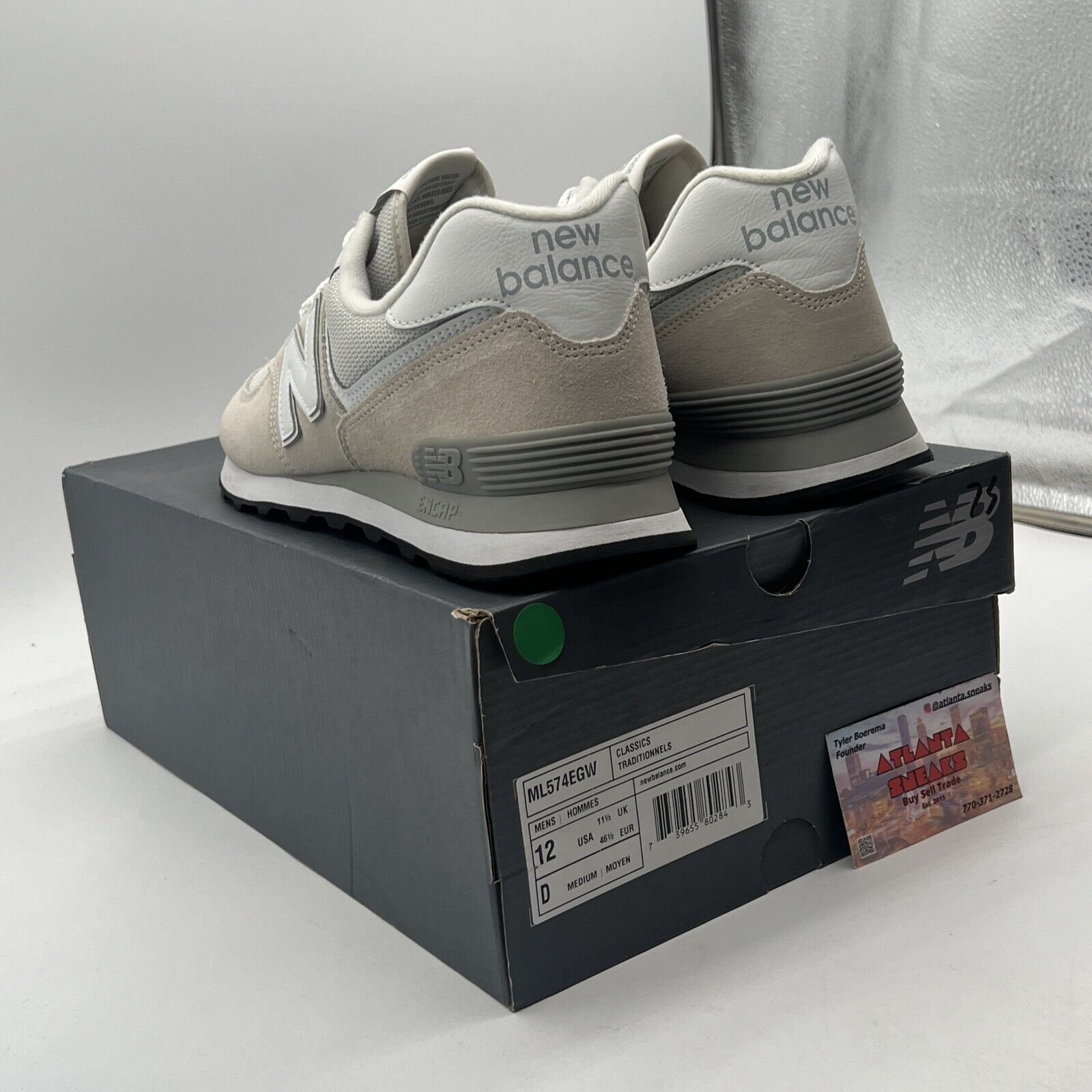 Size 12 - New Balance 574 Grey Nimbus Cloud Suede Leather (ML574EGW)