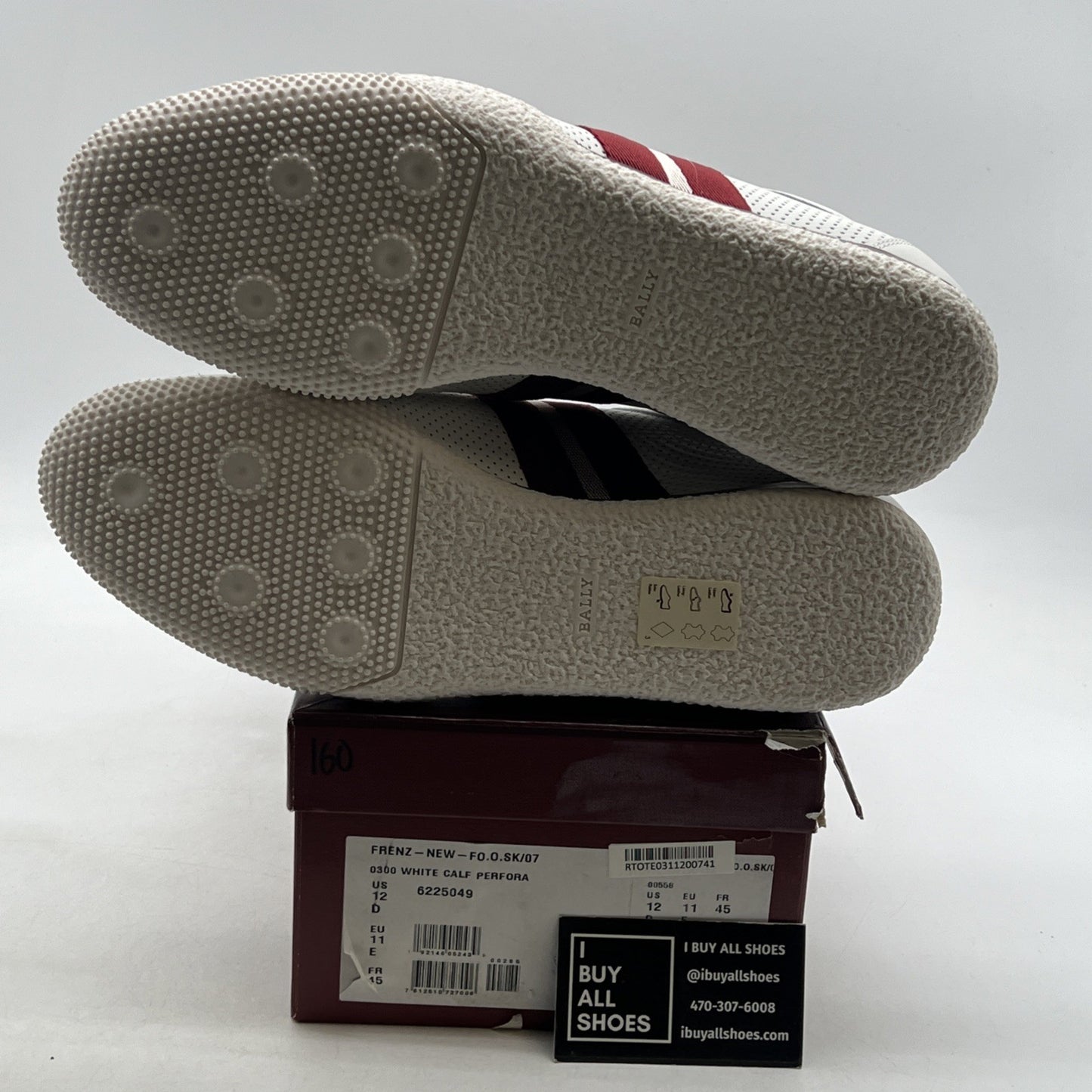 Size 12 - Bally Frenz Men's (6230488) White Leather Sneakers
