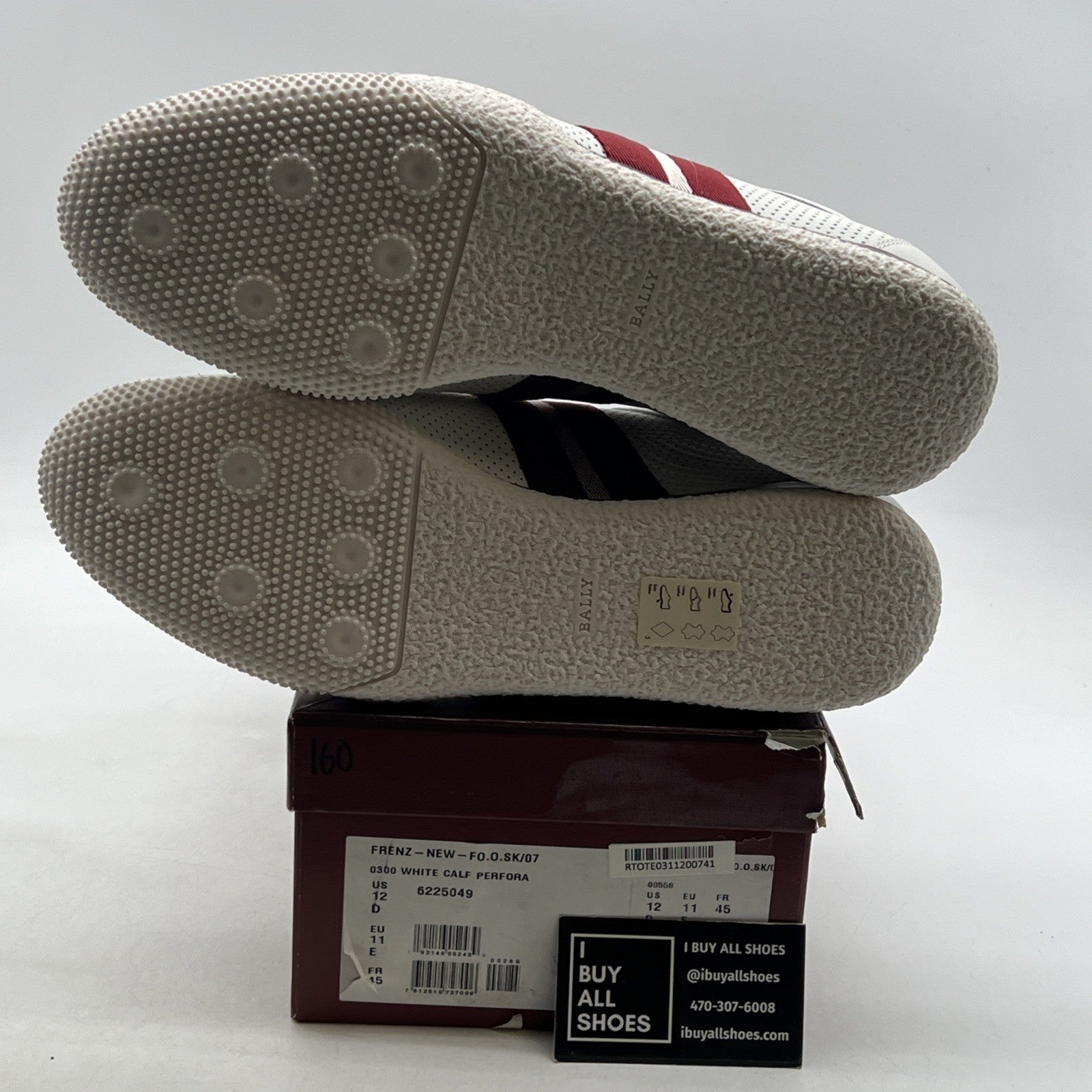 Size 12 - Bally Frenz Men's (6230488) White Leather Sneakers