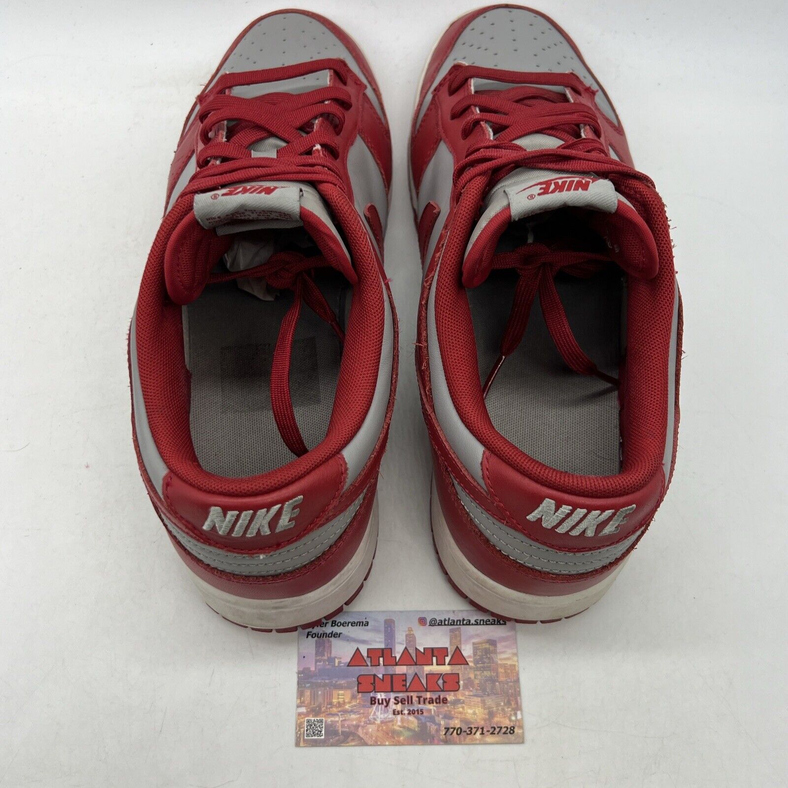 Size 12 - Nike Dunk Low SP UNLV 2021 Grey Red Leather White (DD1391-002)