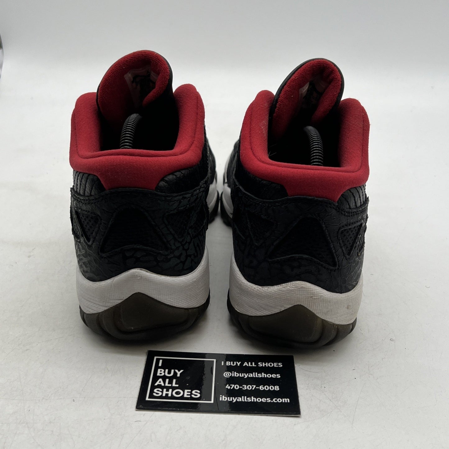 Size 9 - Air Jordan 11 Retro IE 2011 Low Black Charcoal Red (306008-001)