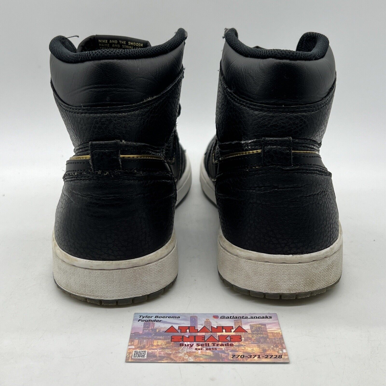 Size 13 - Air Jordan 1 Retro High City of Flight Black Gold Leather (555088-031)