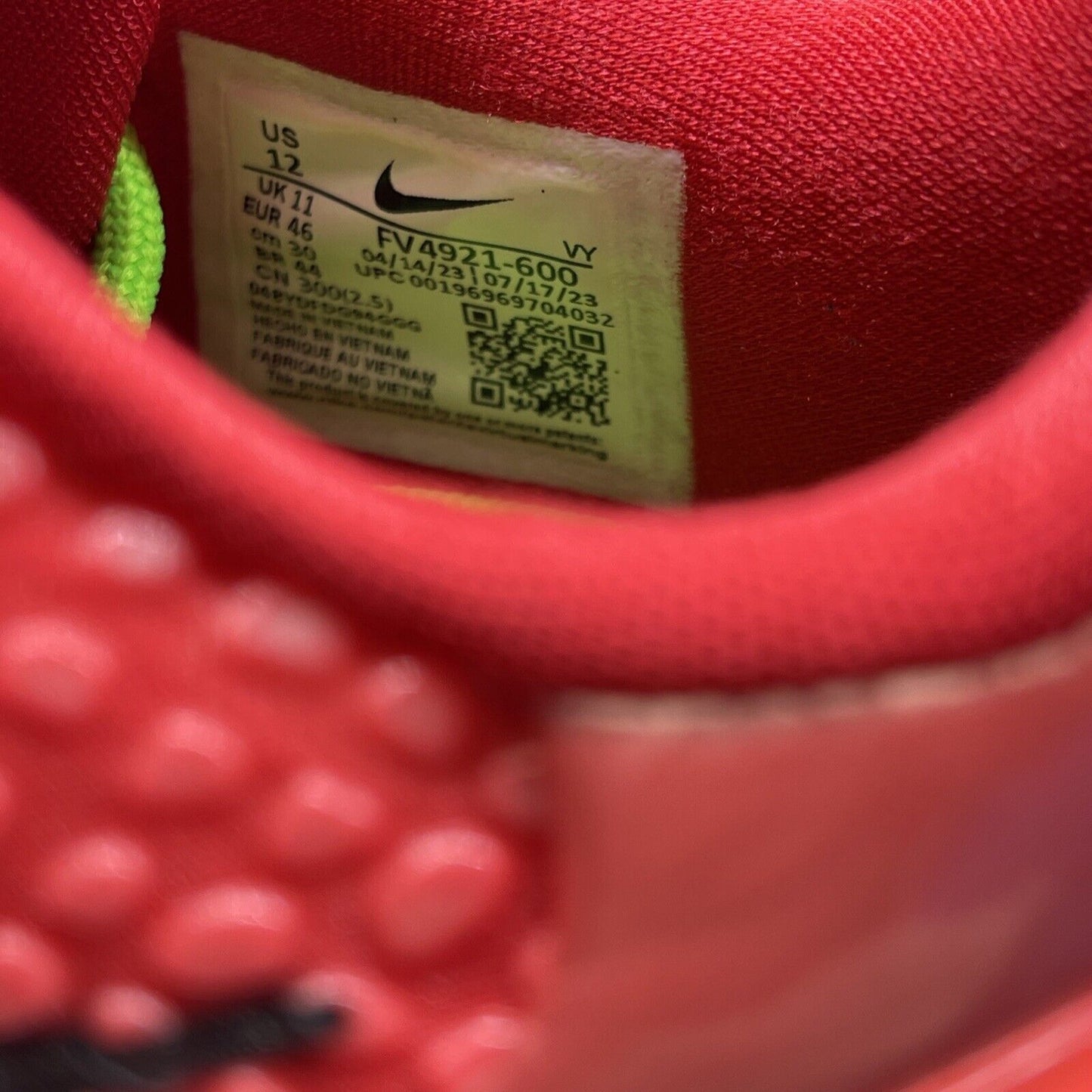 Size 12 - Nike Kobe 6 Protro Low Reverse Grinch Black Red Leather (FV4921-600)
