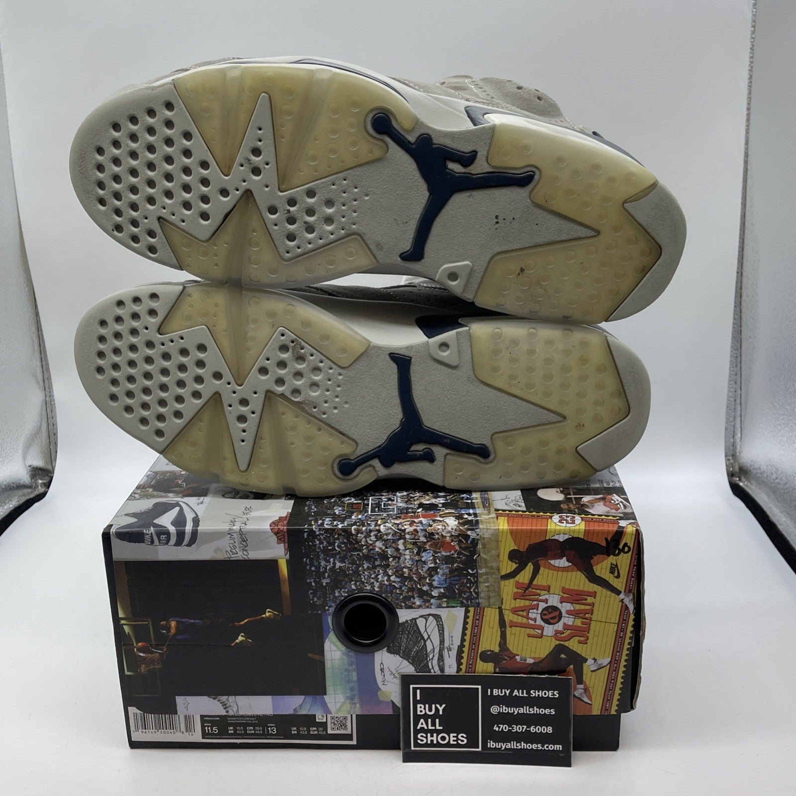 Size 11.5 - Jordan 6 Retro Mid Georgetown Blue Grey Suede (CT8529-012)