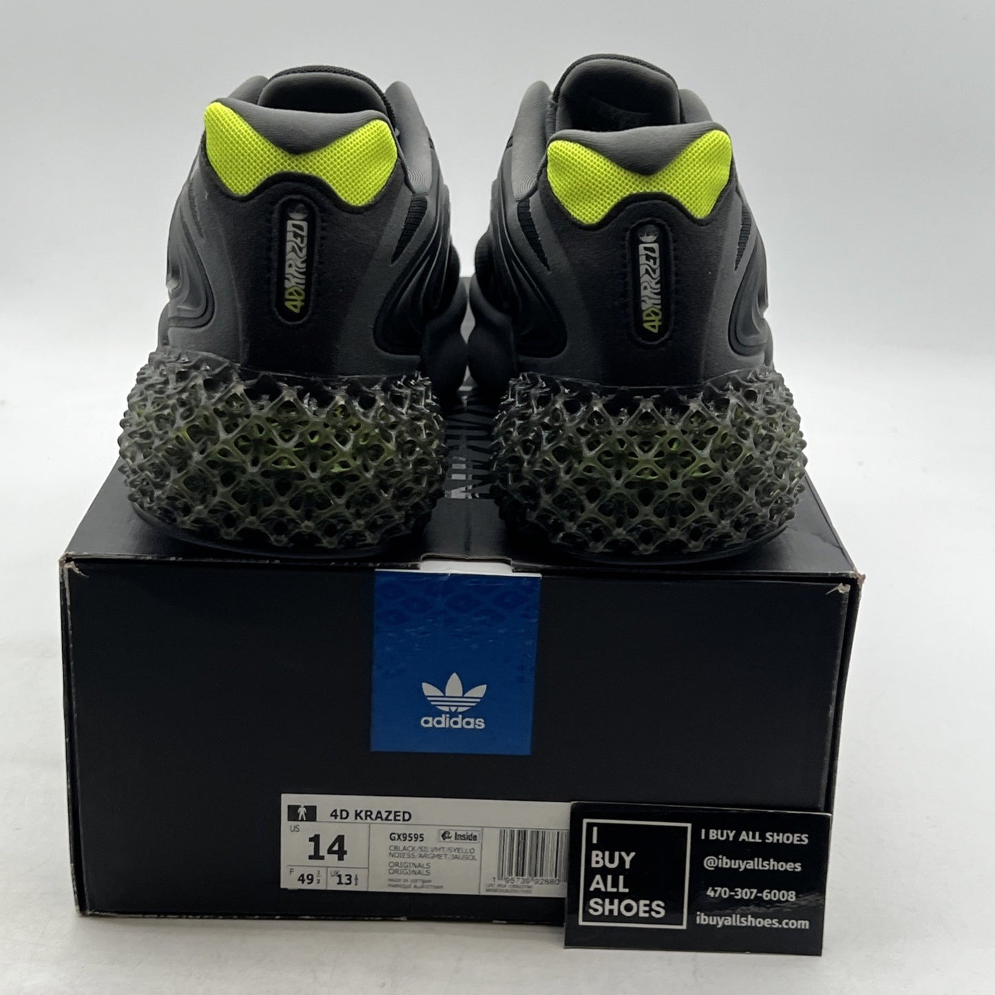 Size 14 - Adidas 4D Krazed Black Solar Yellow (GX9595)