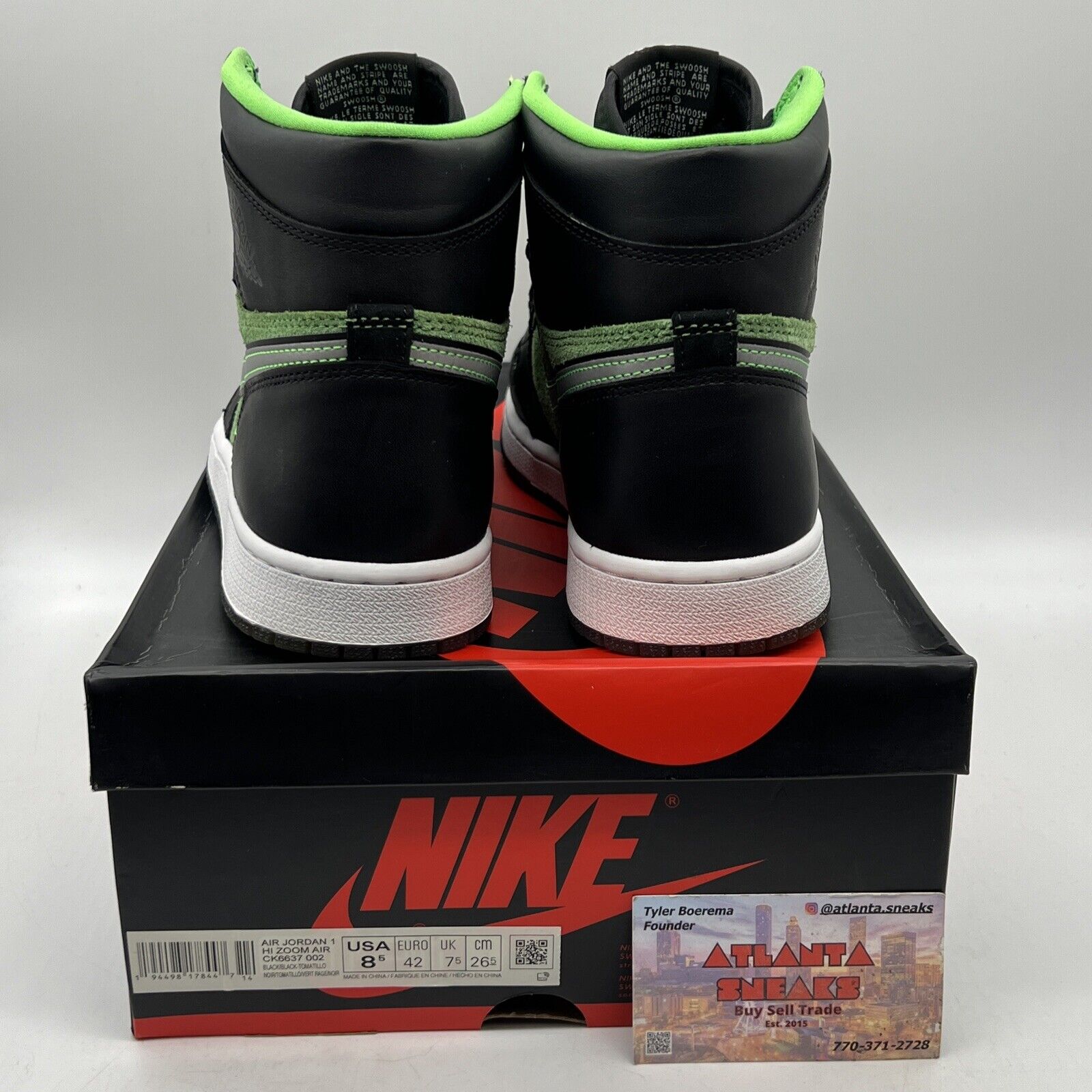 Size 8.5 - Air Jordan 1 Zoom Zen Green Black White Icey (CK6637-002)