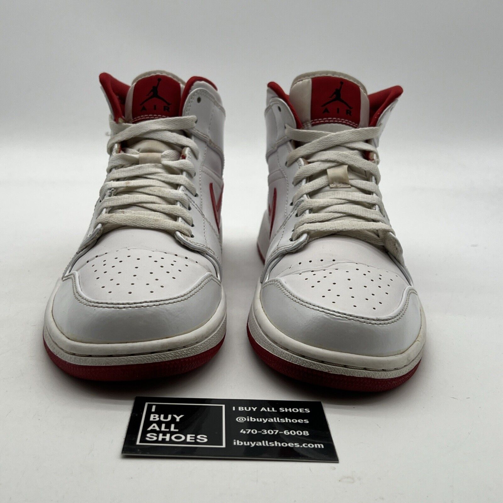Size 9.5 - Air Jordan 1 Mid White Gym Red (554724-101)