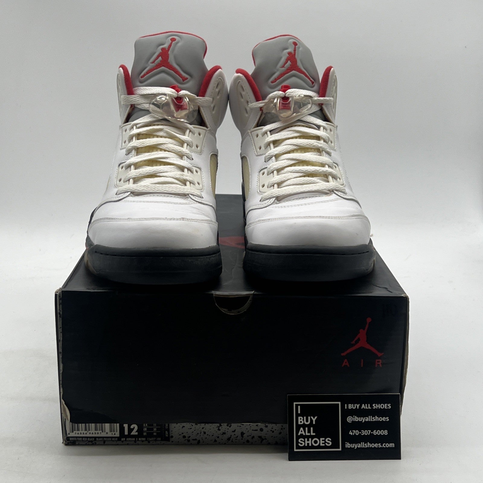 Size 12 - Air Jordan 5 Retro 2013 White Fire Red (136027-100)