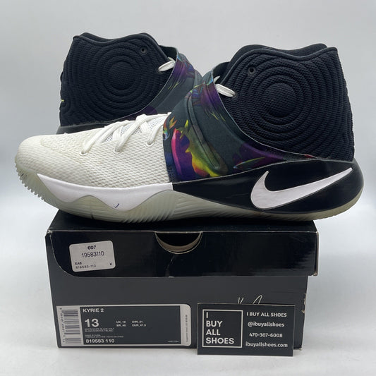 Size 13 - Nike Kyrie 2 Parade White Black Yellow Suede Leather (819583-110)