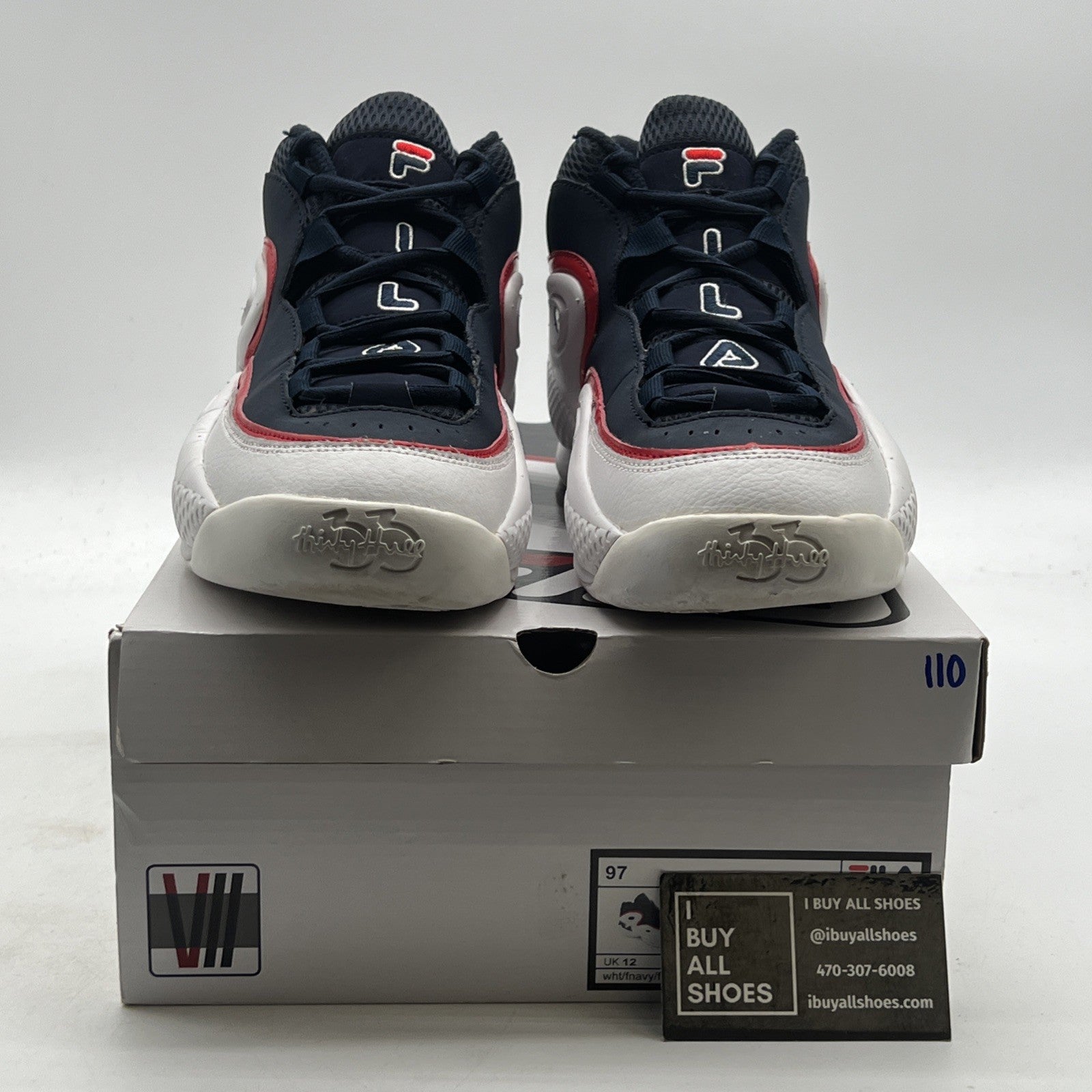 Size 13 - Fila 1997 Grant Hill 3 Navy Blue Detroit Pistons (1VB90113-127)