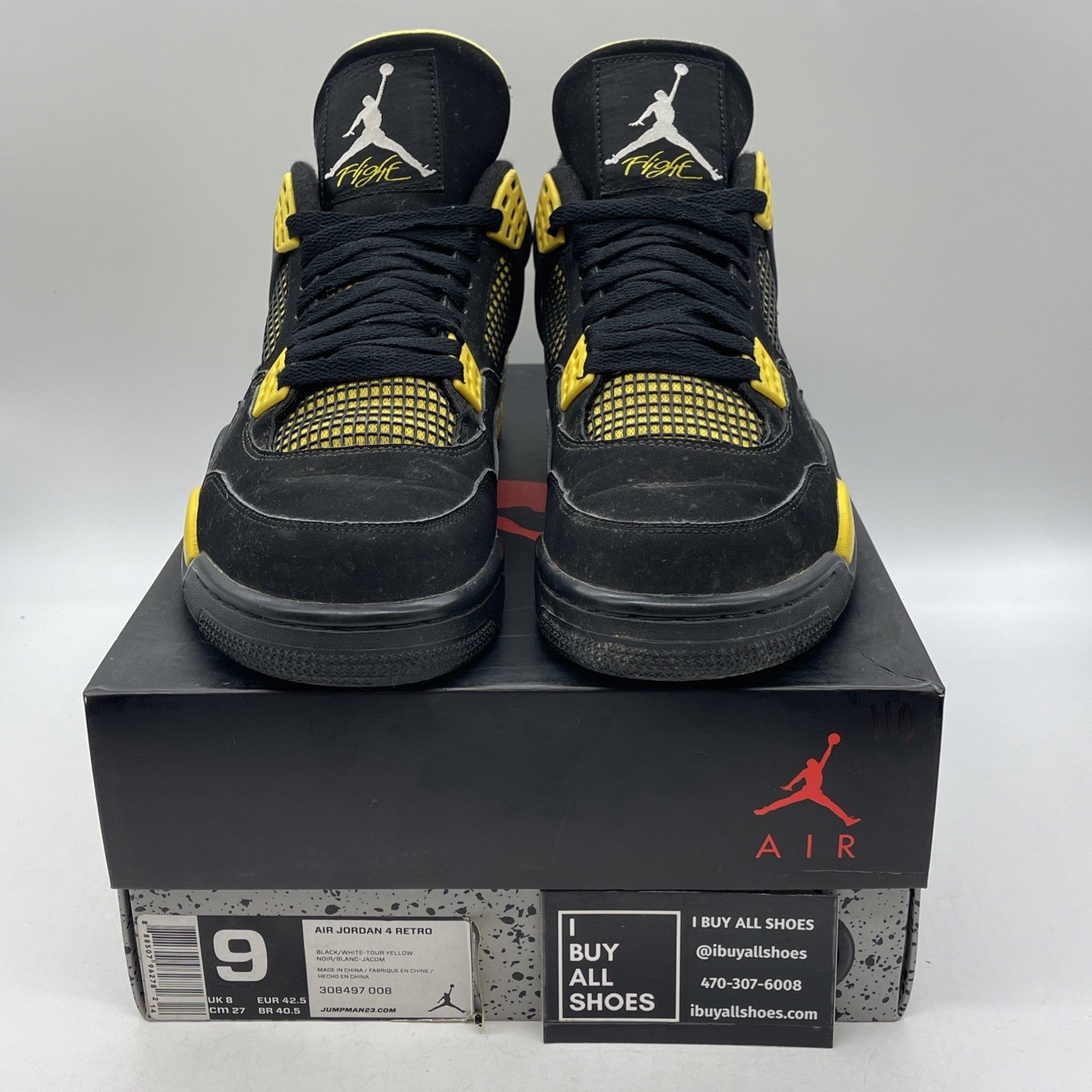 Size 9 - Air Jordan 4 Retro Low Thunder (308497-008)