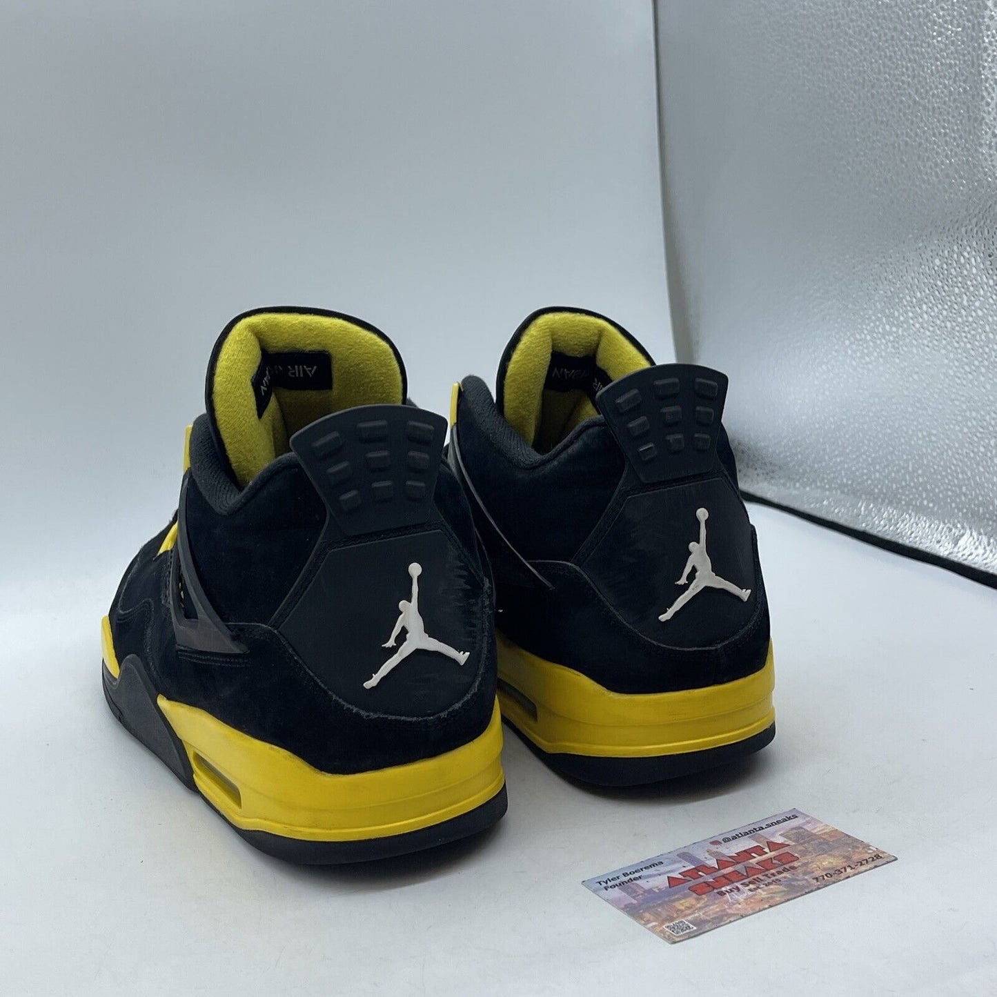 Size 13 - Jordan 4 Retro Mid Thunder Yellow Leather Black Suede (DH6927-017)