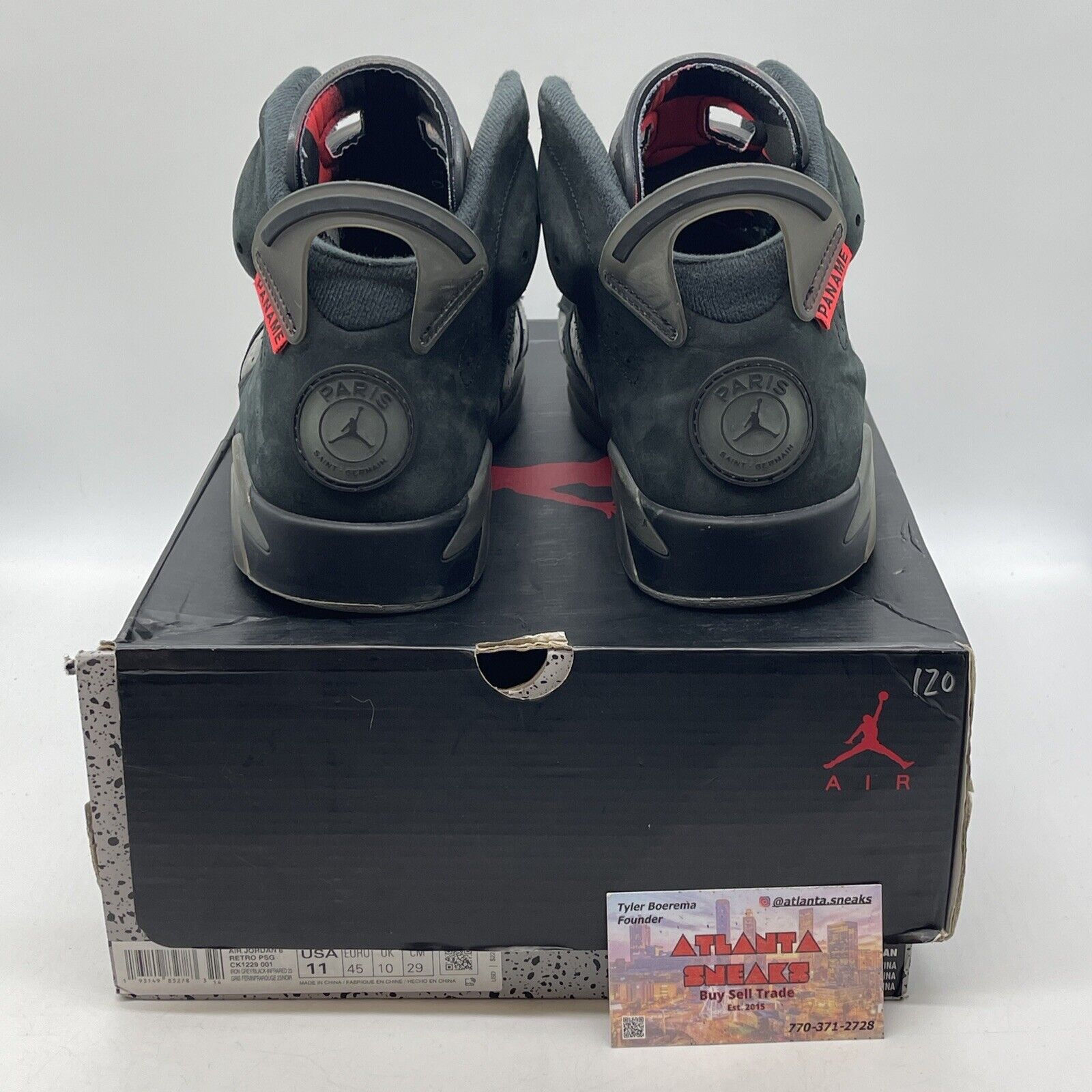 Size 11 - Paris Saint-Germain x Air Jordan 6 Retro Iron Grey Black  (CK1229-001)