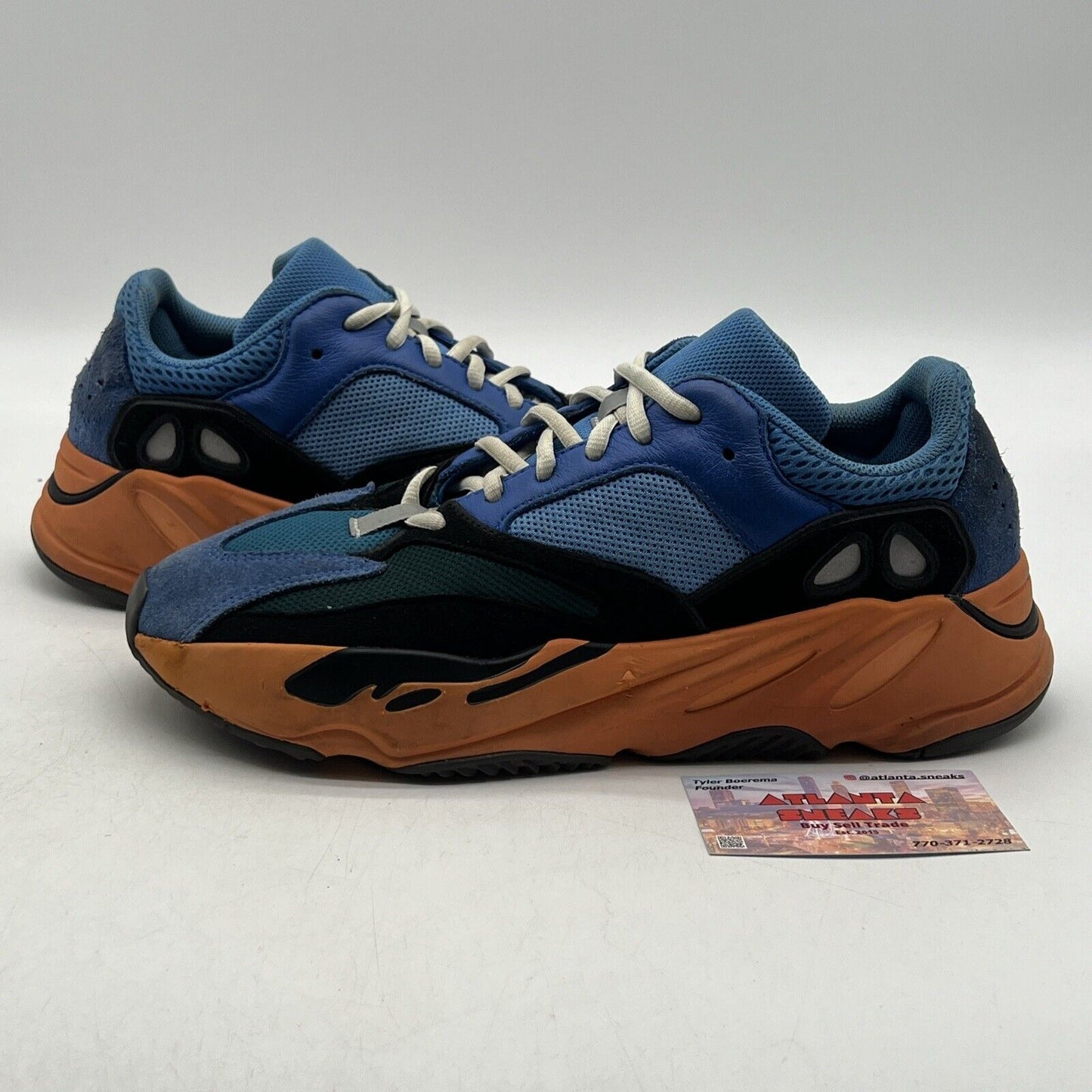 Size 9.5 - adidas Yeezy Boost 700 Bright Blue Black Orange Suede  (GZ0541)