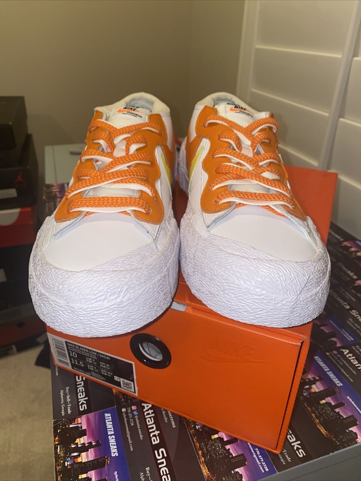 Size 10 - Nike Blazer Low x Sacai Magma Orange