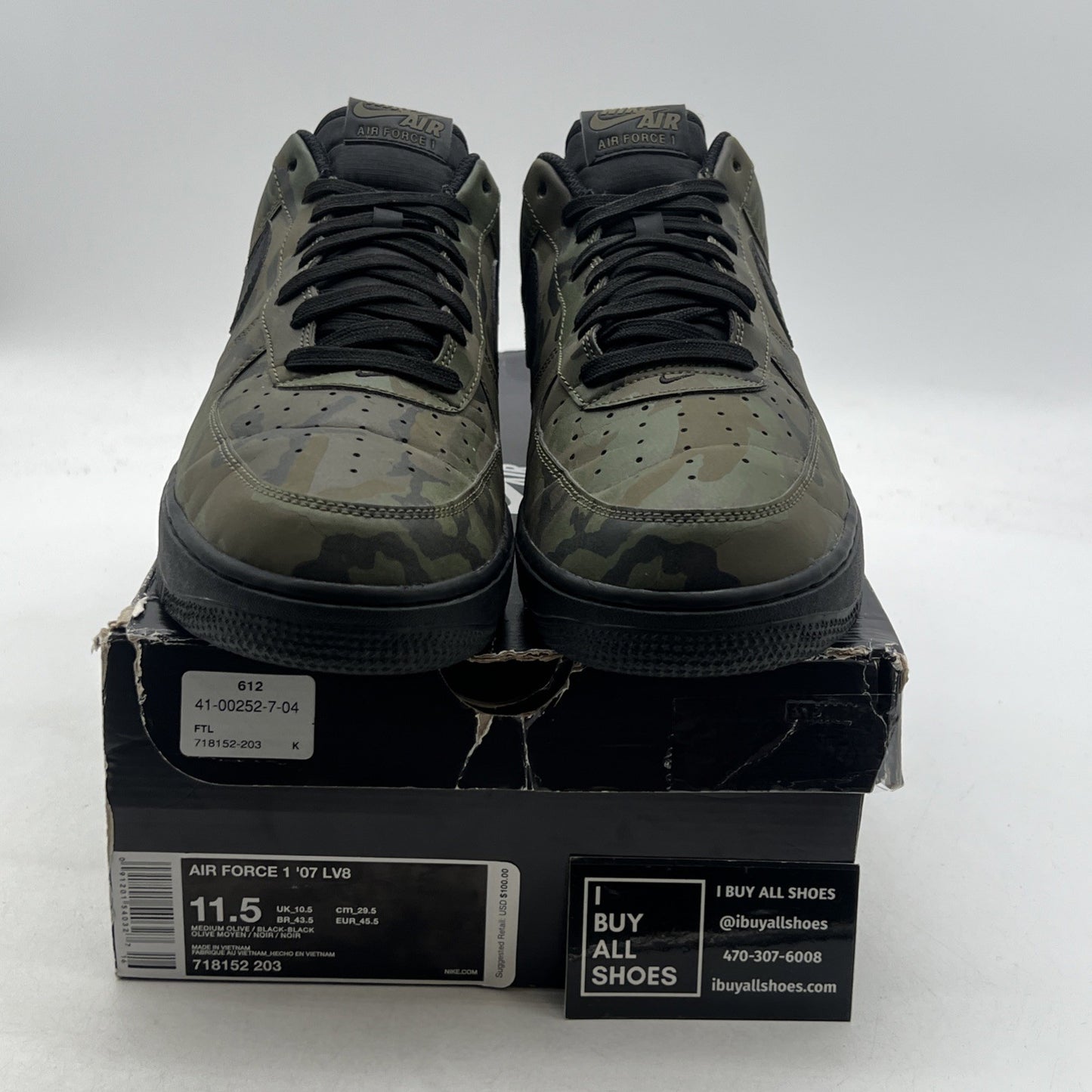 Size 11.5 - Nike Air Force 1 '07 LV8 Low Reflective Camo (718152-203)