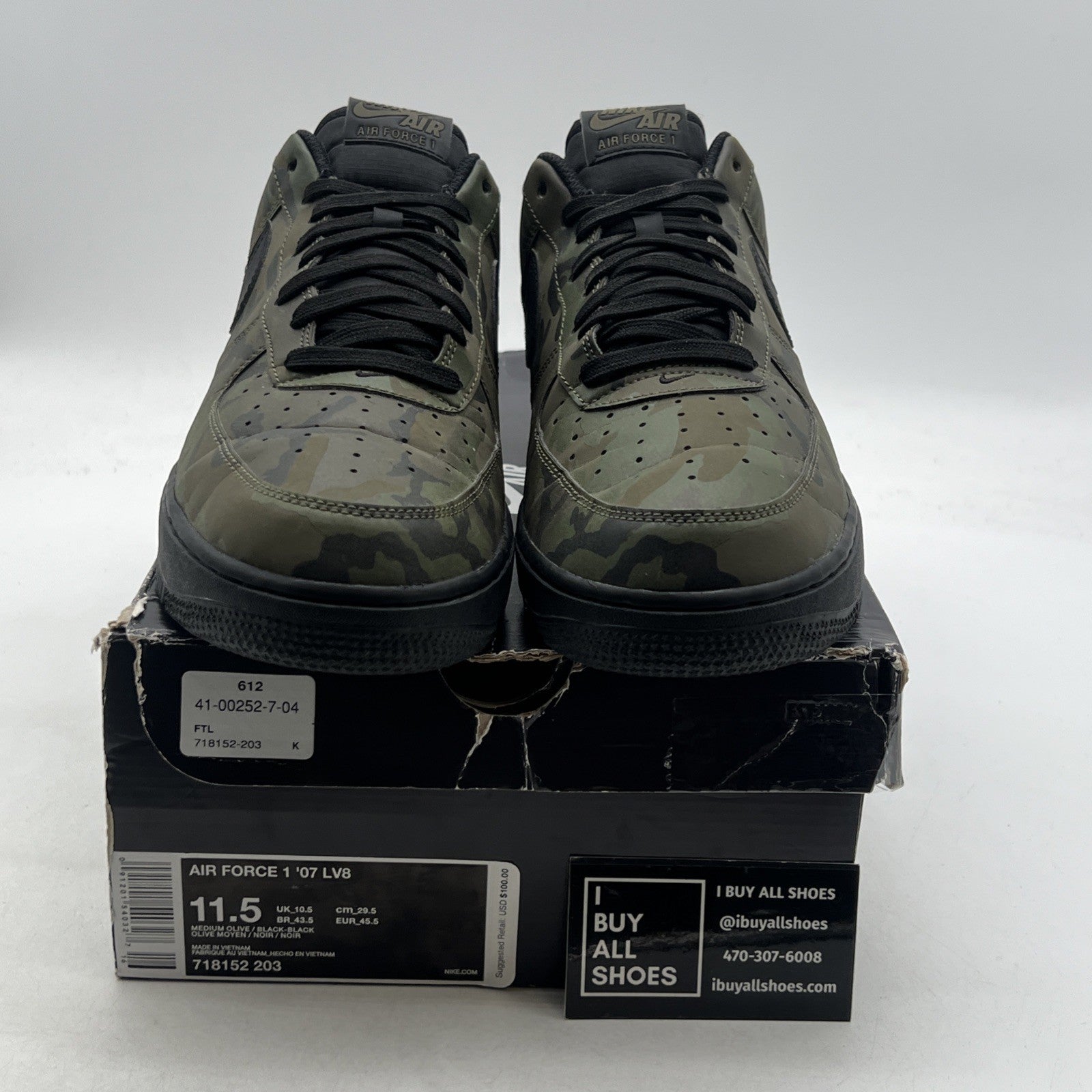 Size 11.5 - Nike Air Force 1 '07 LV8 Low Reflective Camo (718152-203)