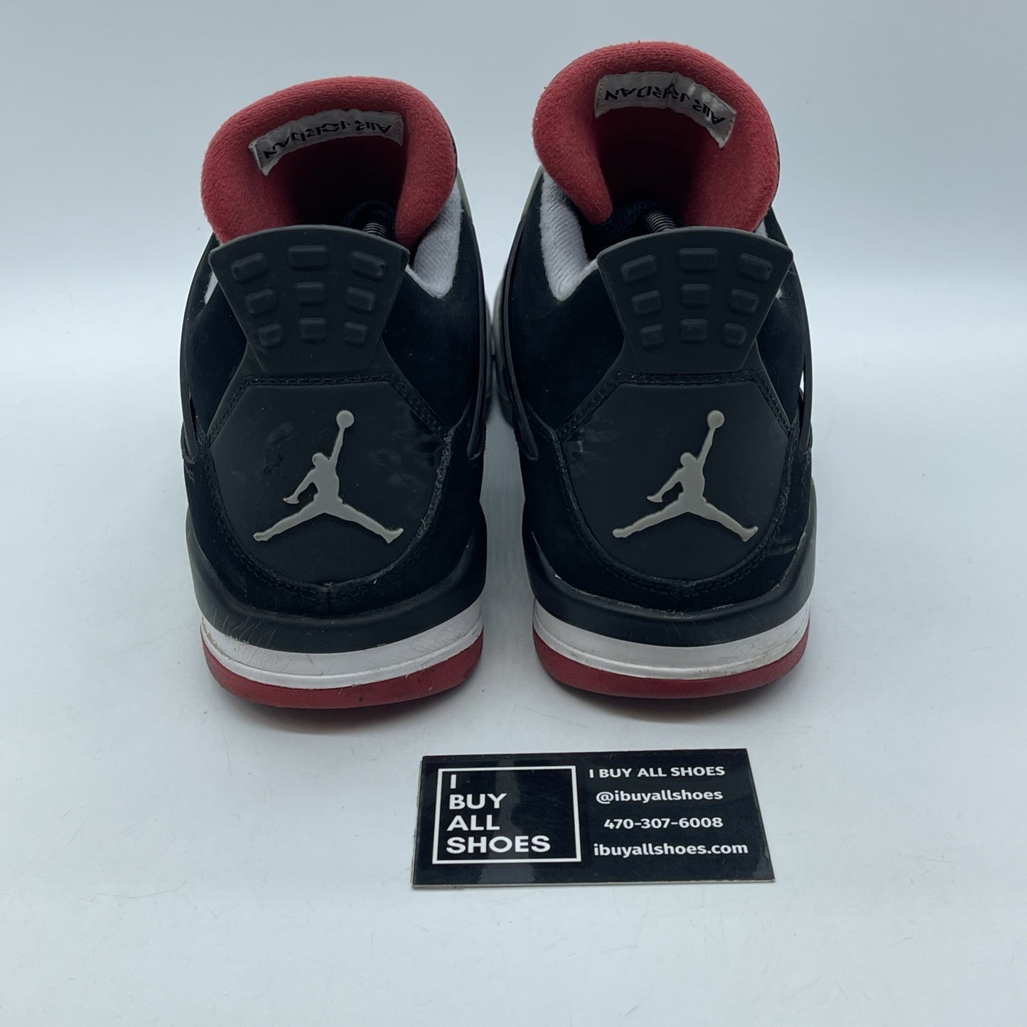 Size 9.5 - Jordan 4 Retro bred release Black Grey Suede (308497-089)