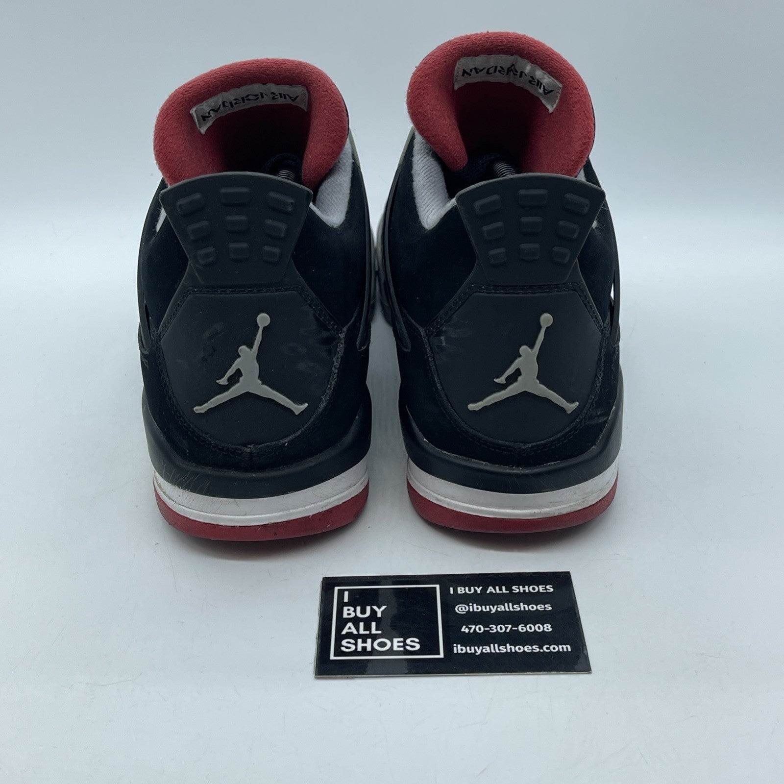 Size 9.5 - Jordan 4 Retro bred release Black Grey Suede (308497-089)