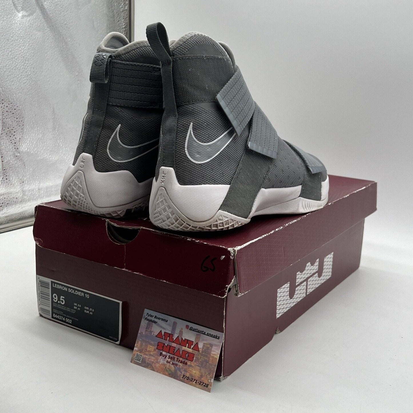 Size 9.5 - Nike LeBron Soldier 10 Cool Grey (844374-002)