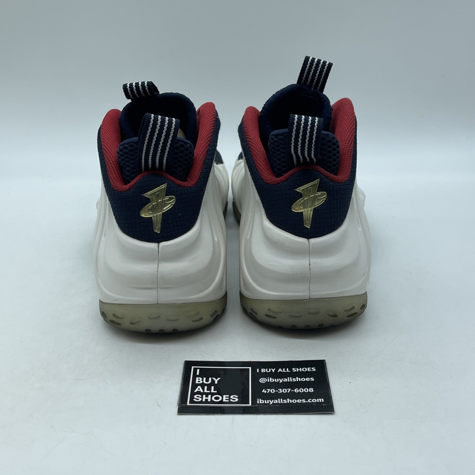Size 10 - Nike Air Foamposite One PRM Olympic White Blue Suede (575420-400)