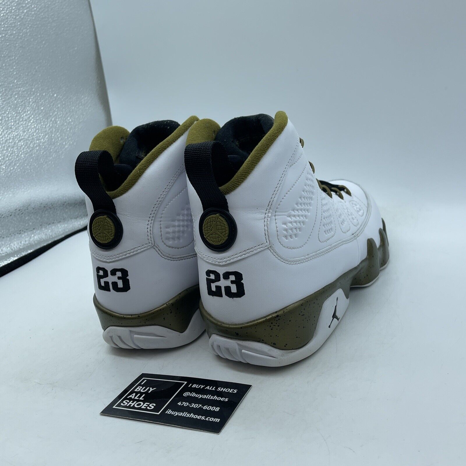 Size 10 - Air Jordan 9 Retro Statue Green Black White Leather (302370-109)