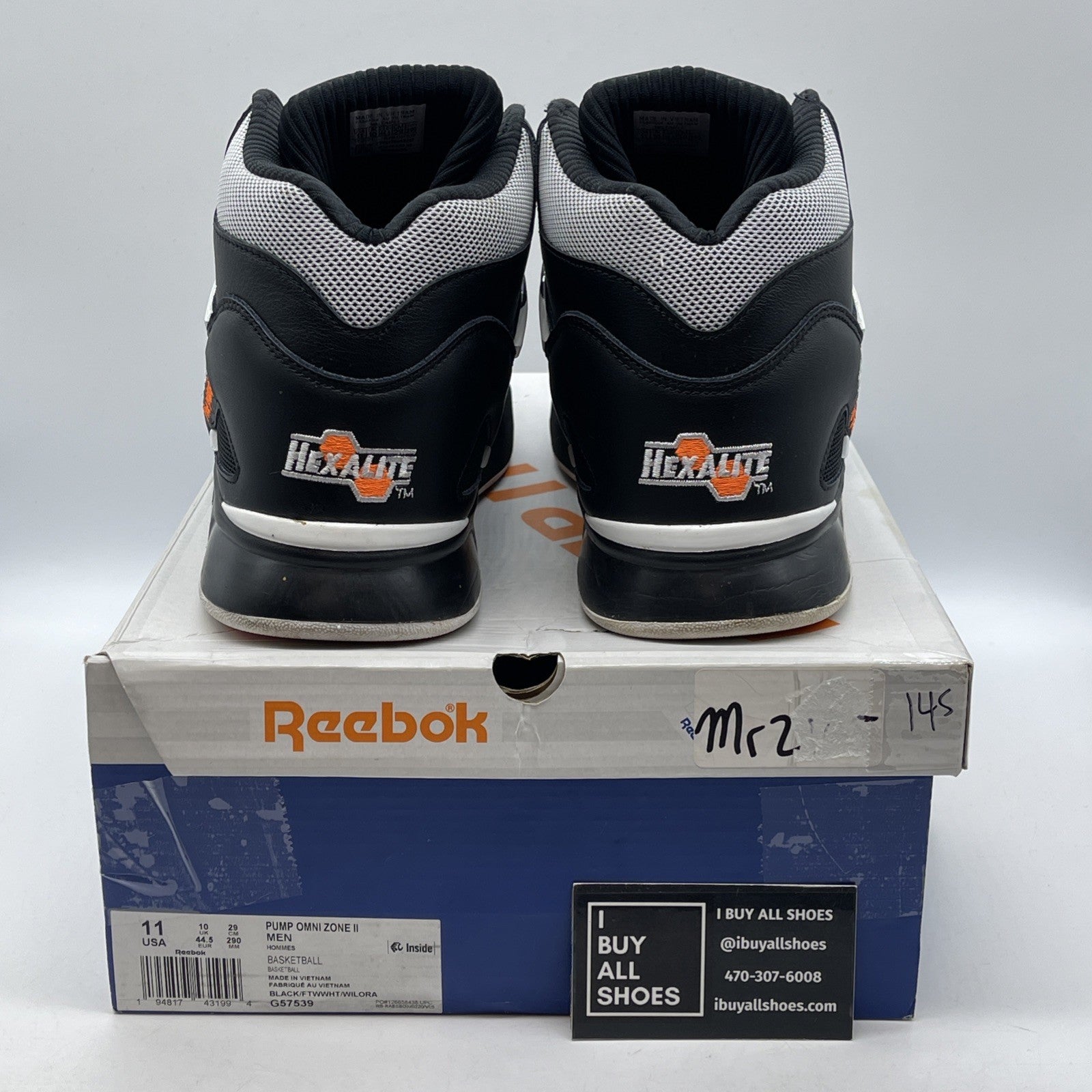 Size 11 - Reebok Pump Omni Zone 2 Dee Brown White Black Leather (G57539)