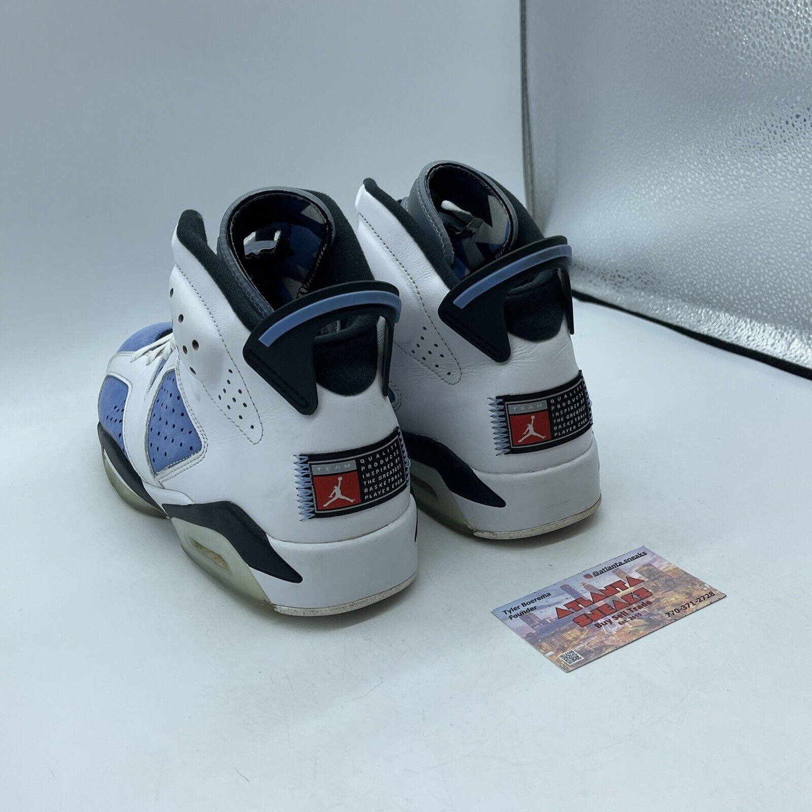Size 10.5 - Jordan 6 Retro Mid UNC Home Blue Suede White Leather (CT8529-410)