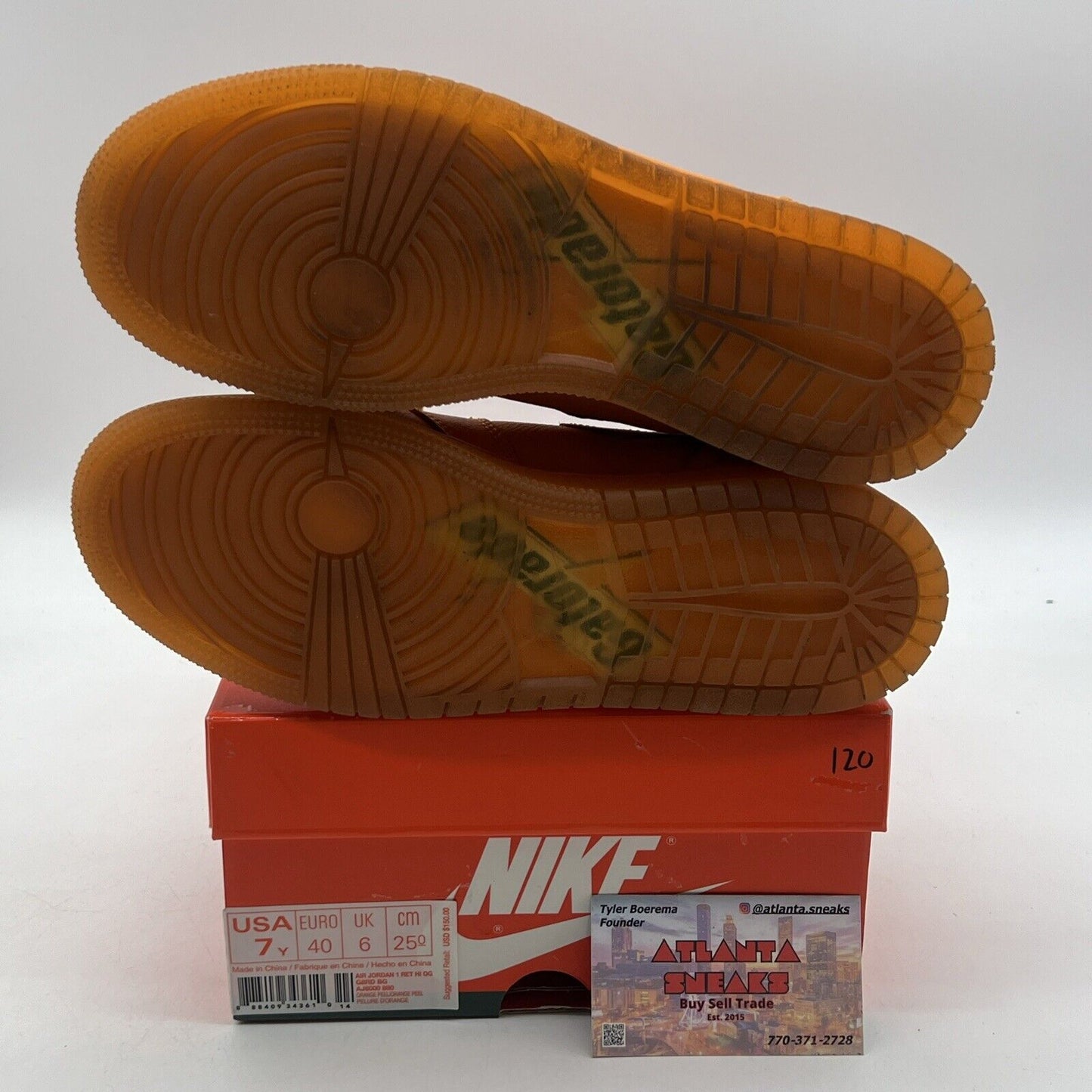 Size 7 (GS) - Jordan 1 Retro OG G8RD High Orange Peel (AJ6000-880)