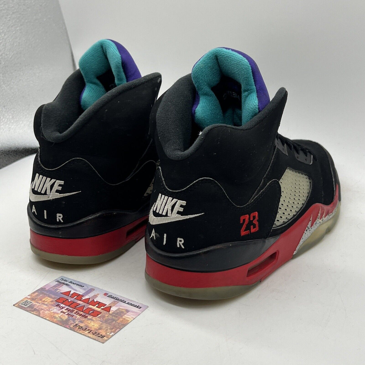 Size 9 - Jordan 5 Retro Top 3 Black 2020 Purple Red Suede (CZ1786-001)