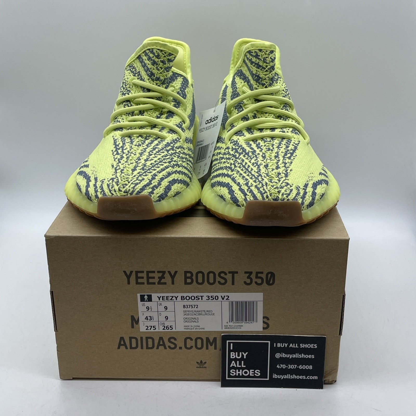Size 9.5 - adidas Yeezy Boost 350 V2 Low Semi Frozen Yellow Suede (B37572)