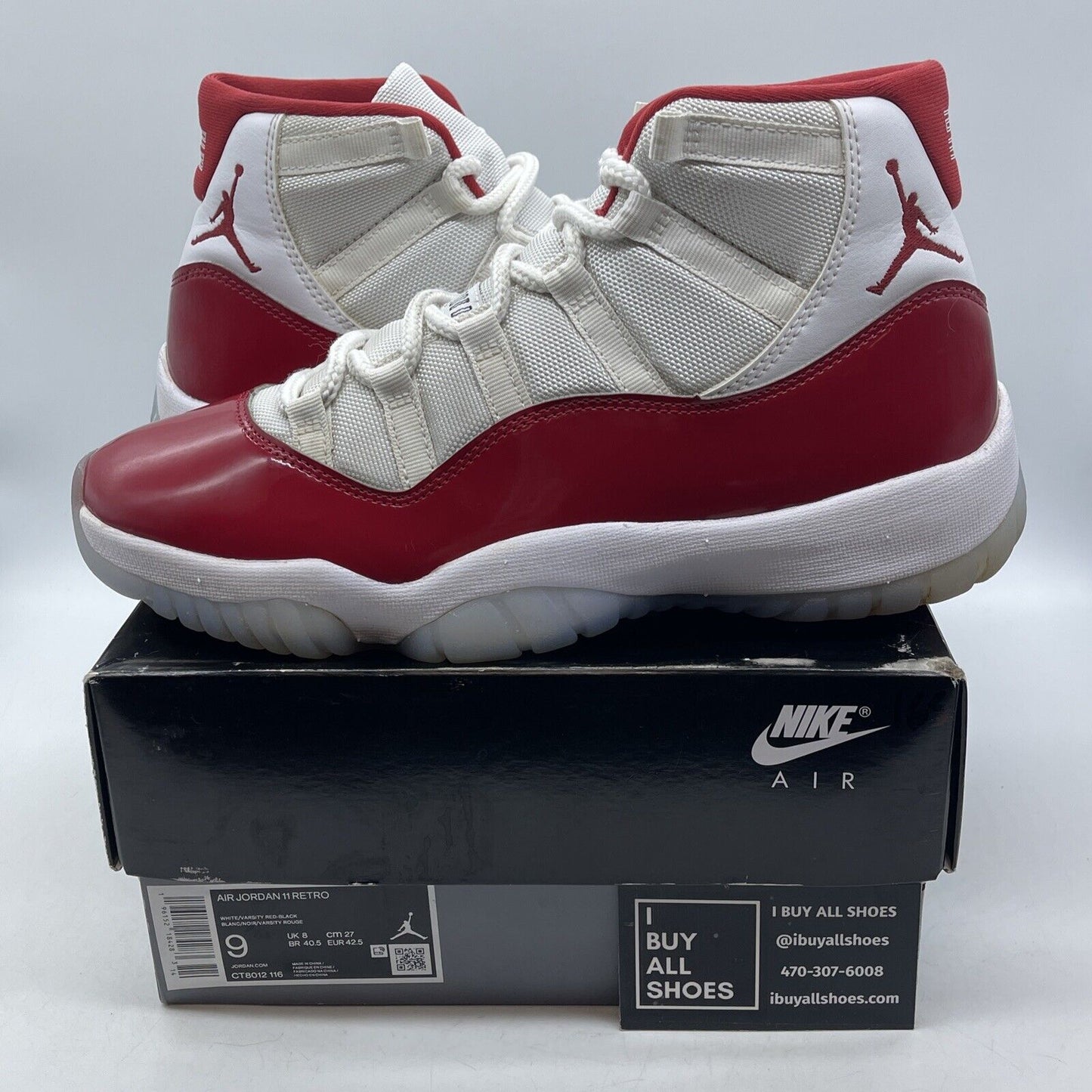Size 9 - Jordan 11 Retro High Cherry Red White Leather Suede (CT8012-116)