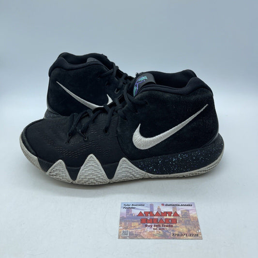 Size 8.5 - Nike Kyrie 4 Black White Blue Purple Suede Leather (943806-002)