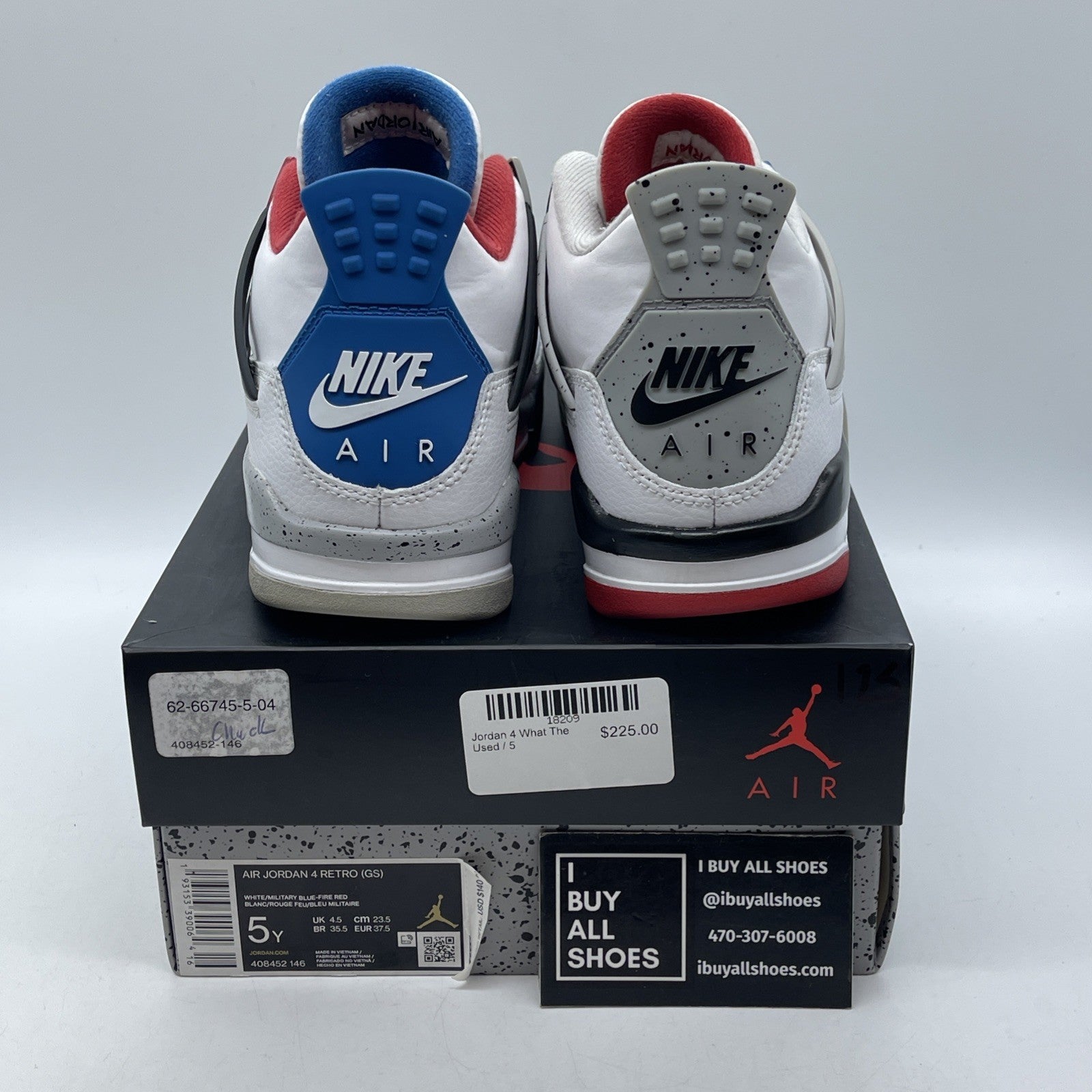 Size 5Y - Jordan 4 Retro SE Mid What The 4 White Leather (408452-146)