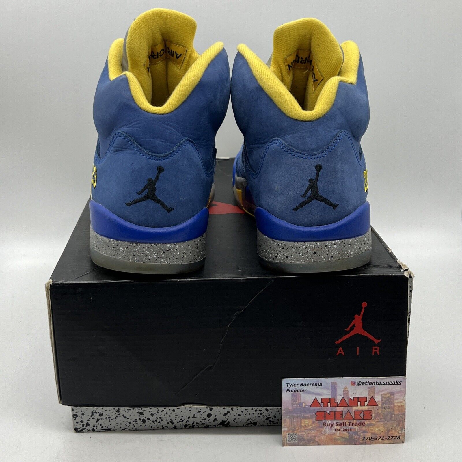 Size 9.5 - Air Jordan 5 Retro Laney Blue Yellow Suede