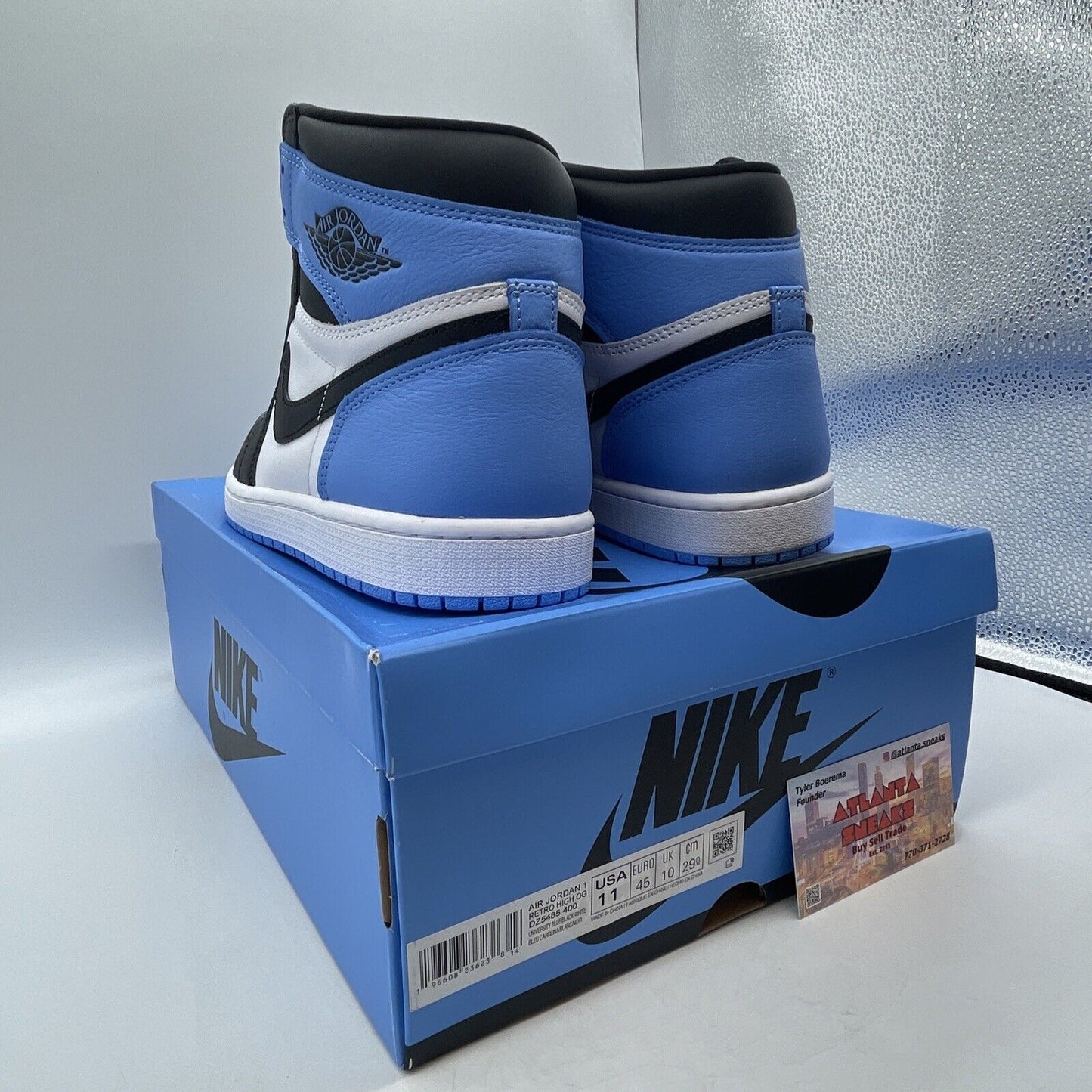 Size 11 - Jordan 1 Retro OG High UNC Toe White Black Blue Leather (DZ5485-400)