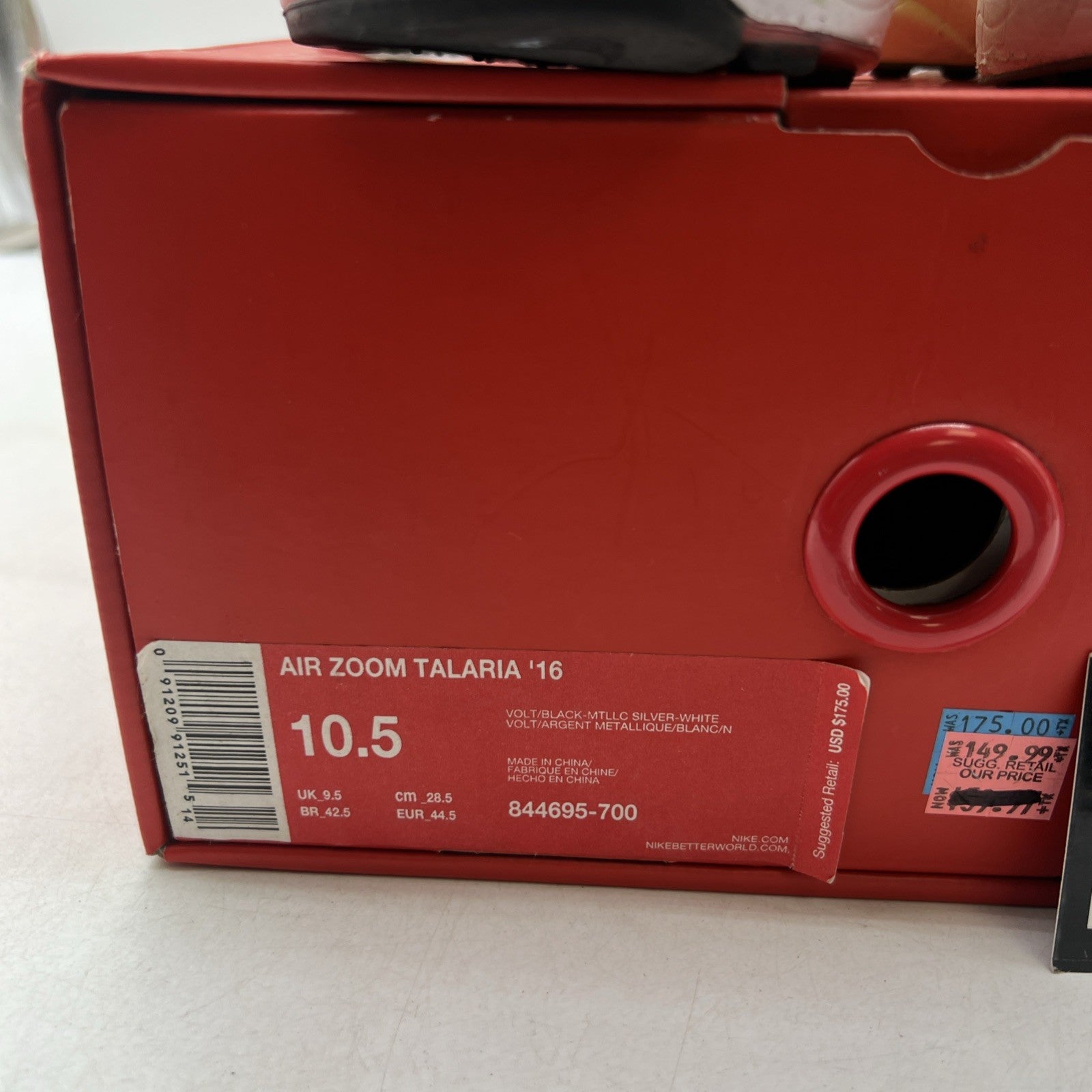 Size 10.5 - Nike Air Zoom Talaria '16 Volt (844695-700)