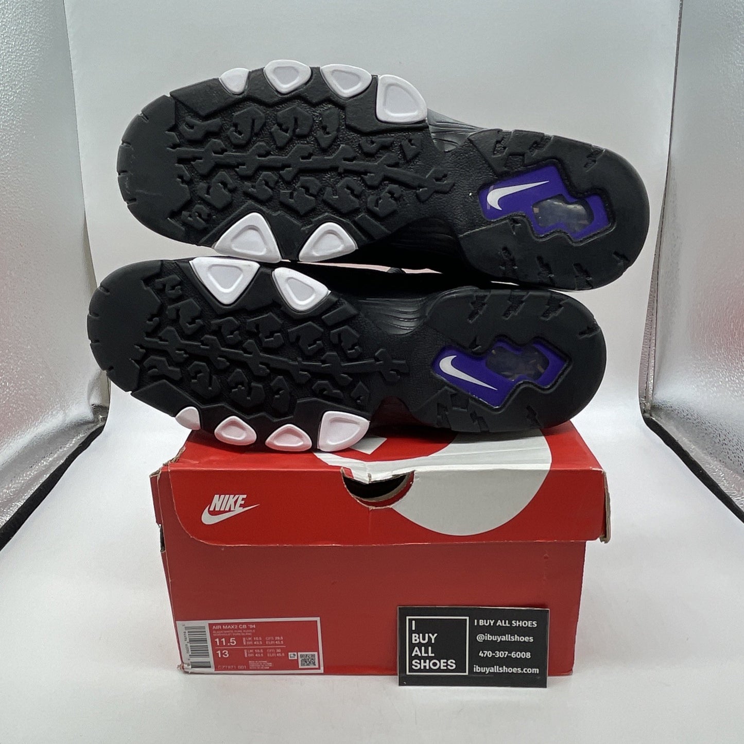 Size 11.5 - Nike Air Max 2 CB 94 Retro 2020 Black Purple (CZ7871–001)