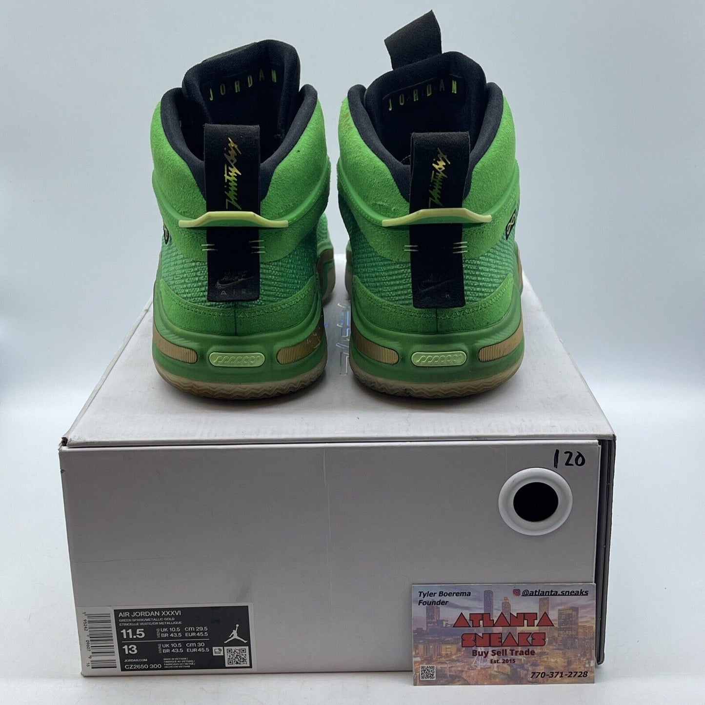 Size 11.5 - Air Jordan 36 Celtics Green Gold Black (CZ2650-300)