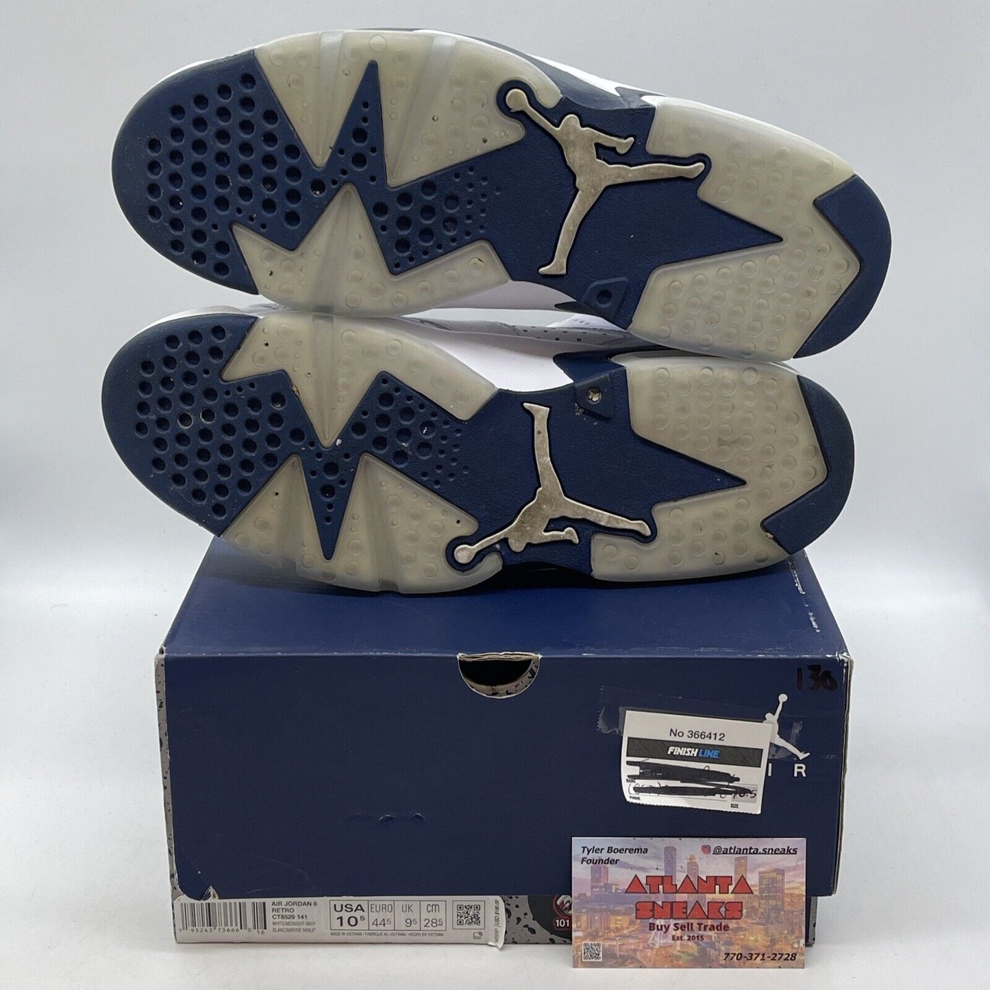 Size 10.5 - Jordan 6 Retro Midnight Navy White Blue Leather (CT8529-141)