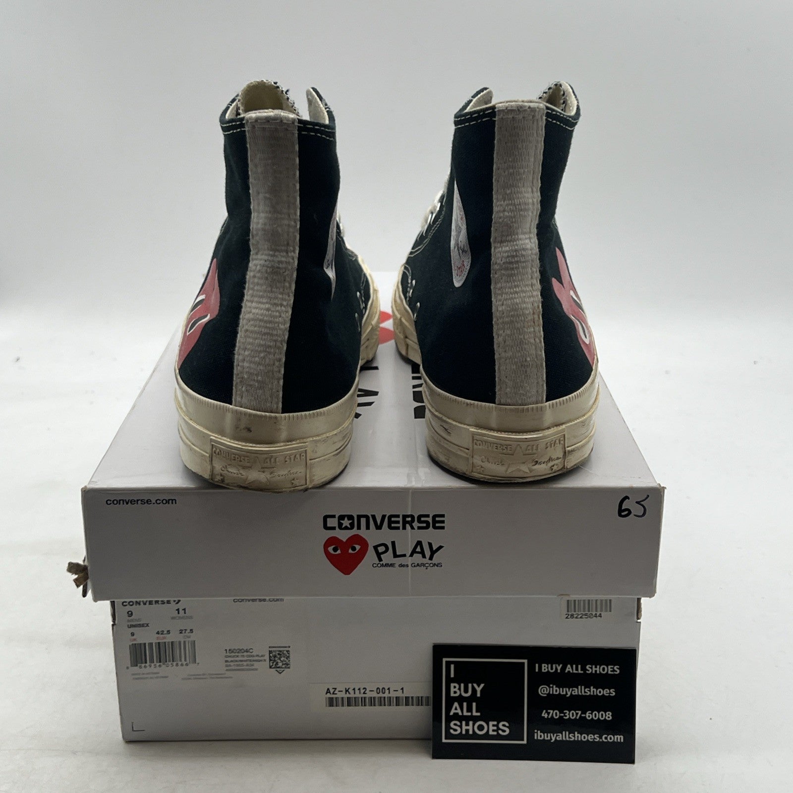 Size 9 - Converse Chuck Taylor All Star High x Comme des Garcons Play (150204C)